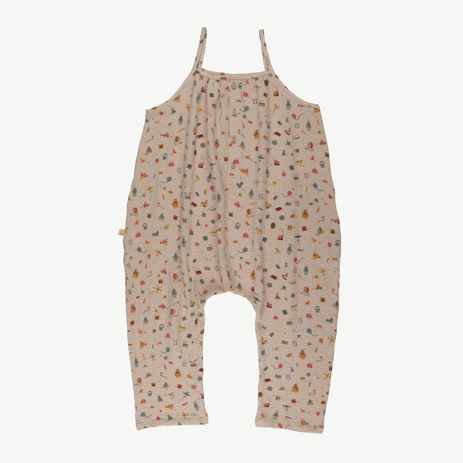'bygone toys' white sand muslin jumpsuit