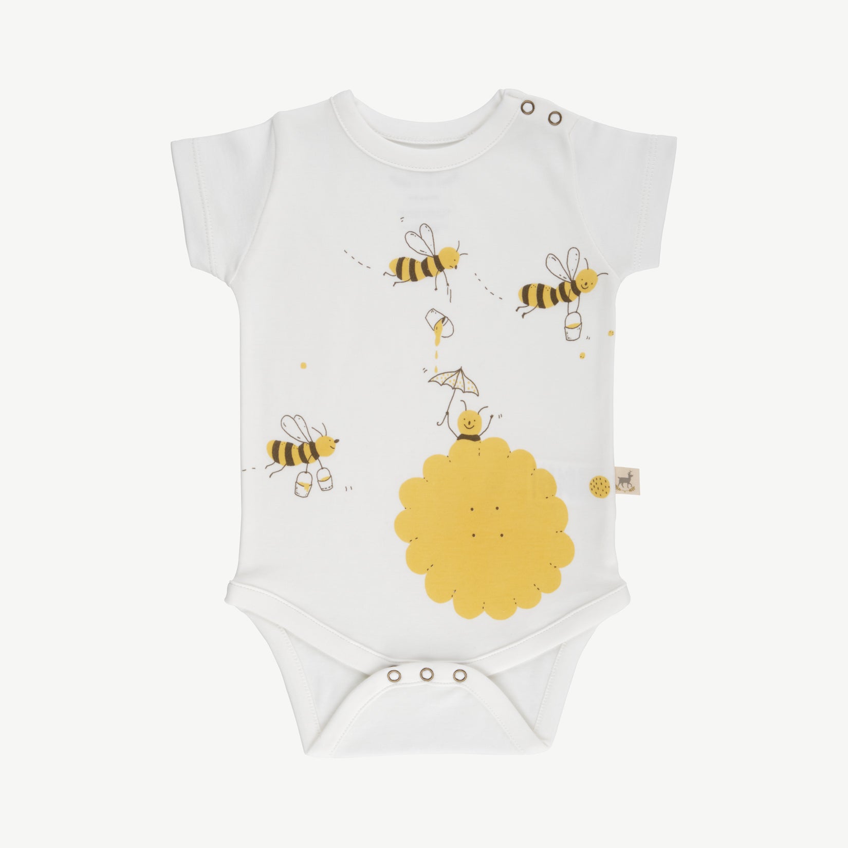 'beeing around' ivory short sleeve onesie