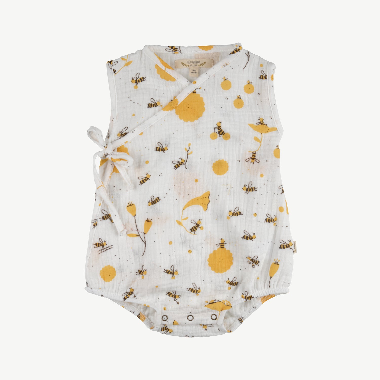 'buzzy bees' ivory muslin onesie