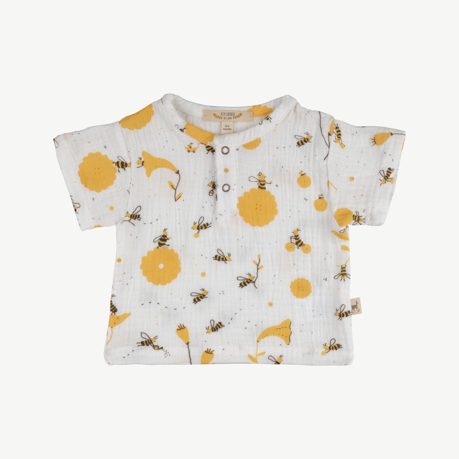 'buzzy bees' ivory muslin top