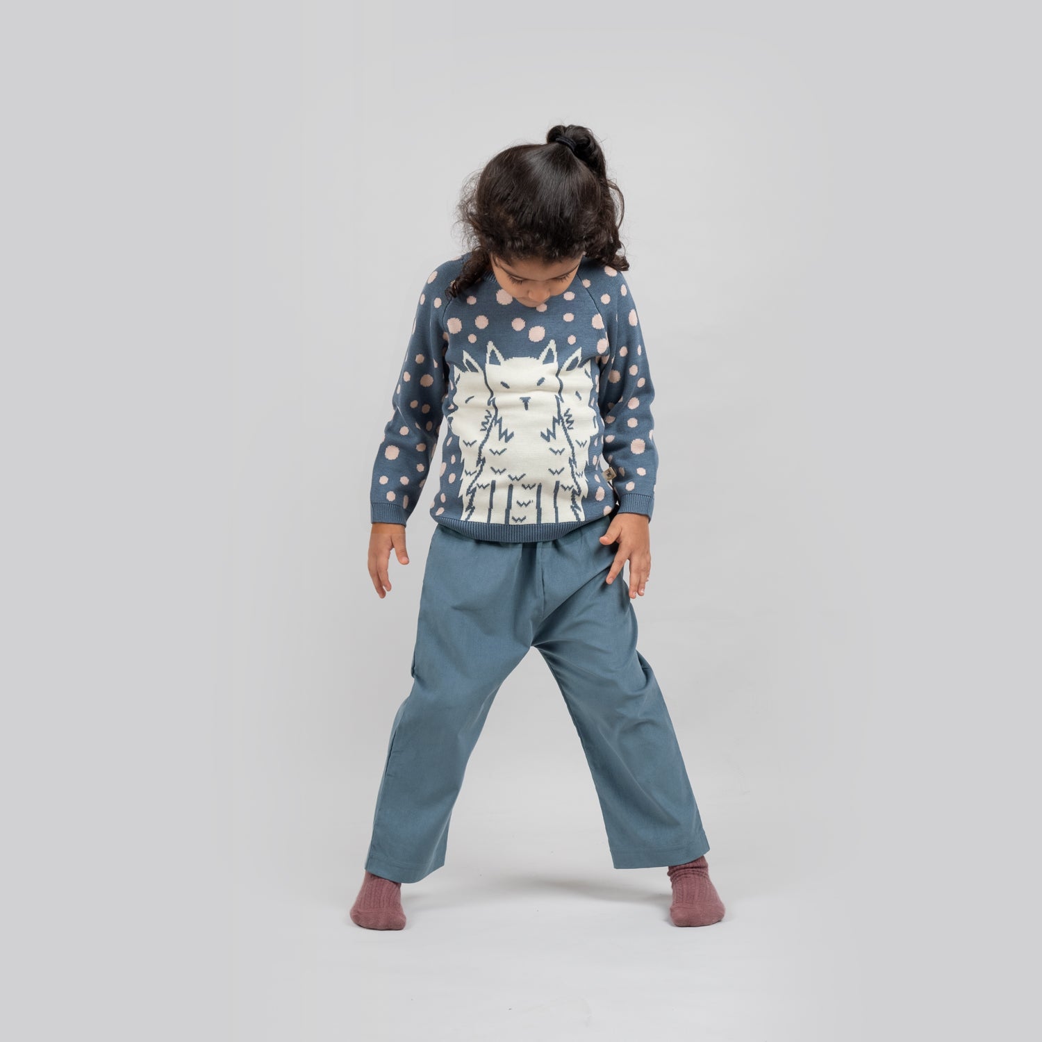 'the pack' blue mirage knit sweater