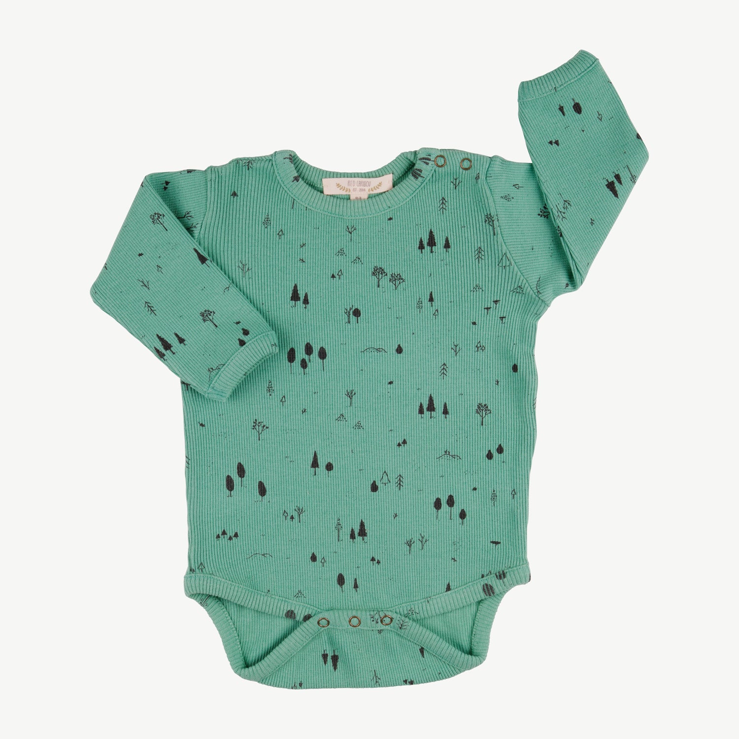 'the woods' malachite green rib onesie