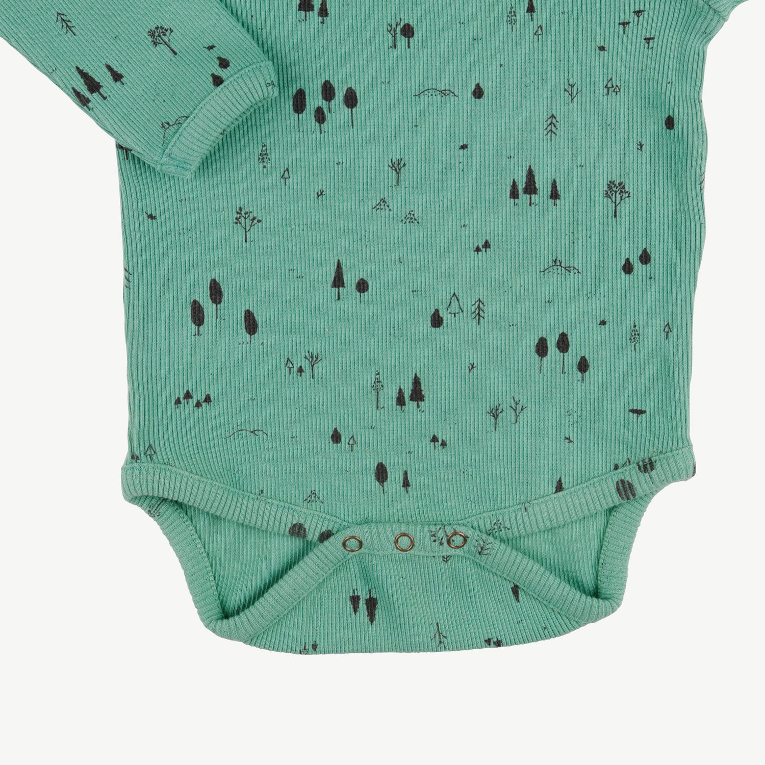 'the woods' malachite green rib onesie