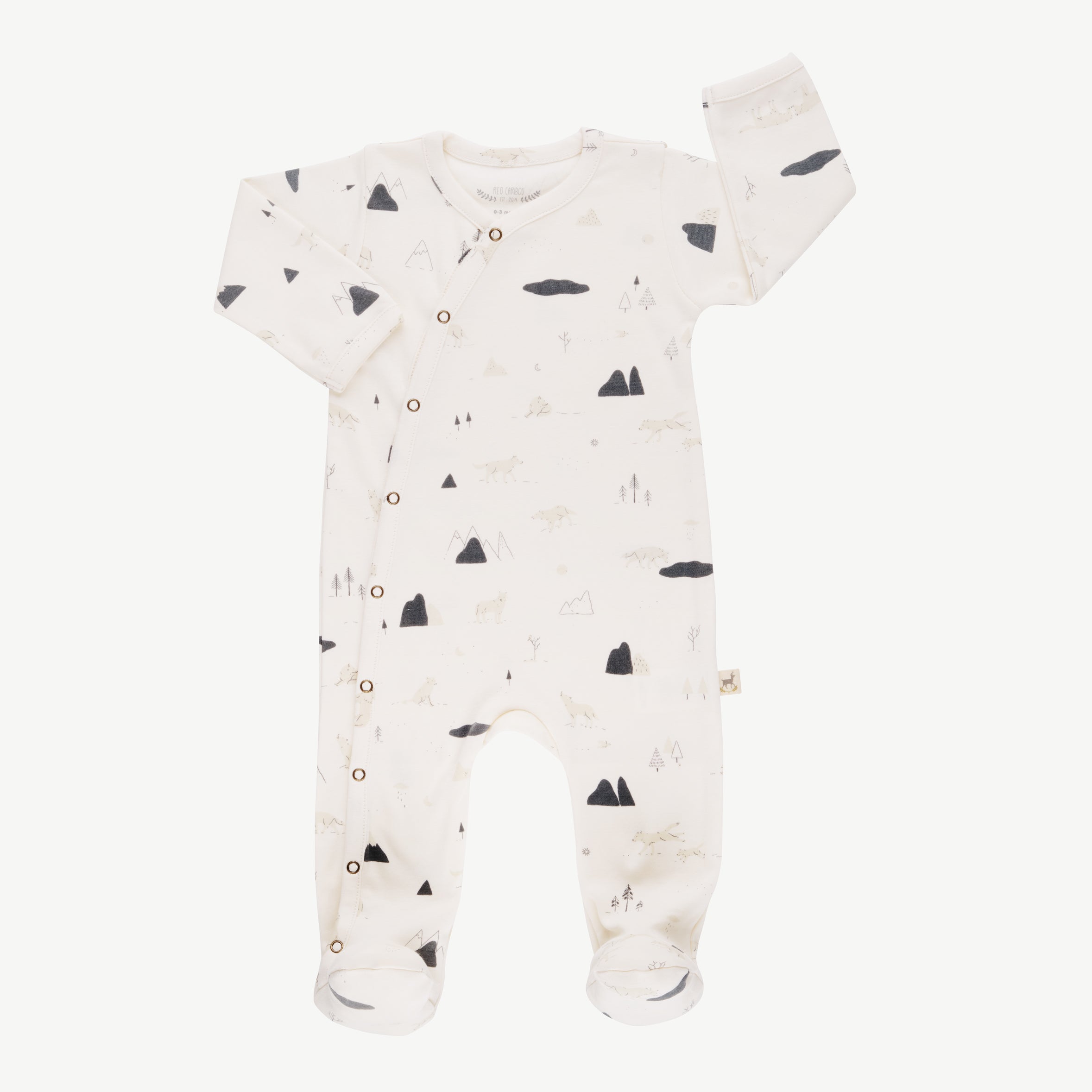 'guardian wolves' sea salt footed jumpsuit