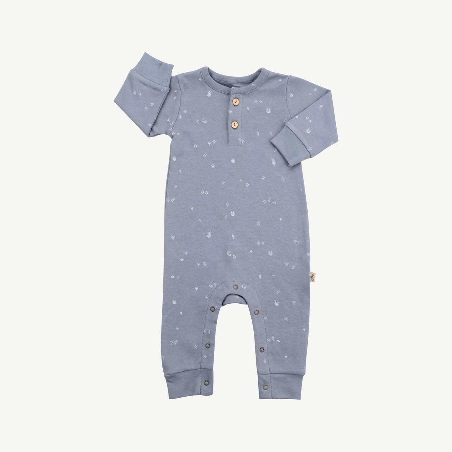 Buttons Jumpsuit - Mushrooms Slate Gray