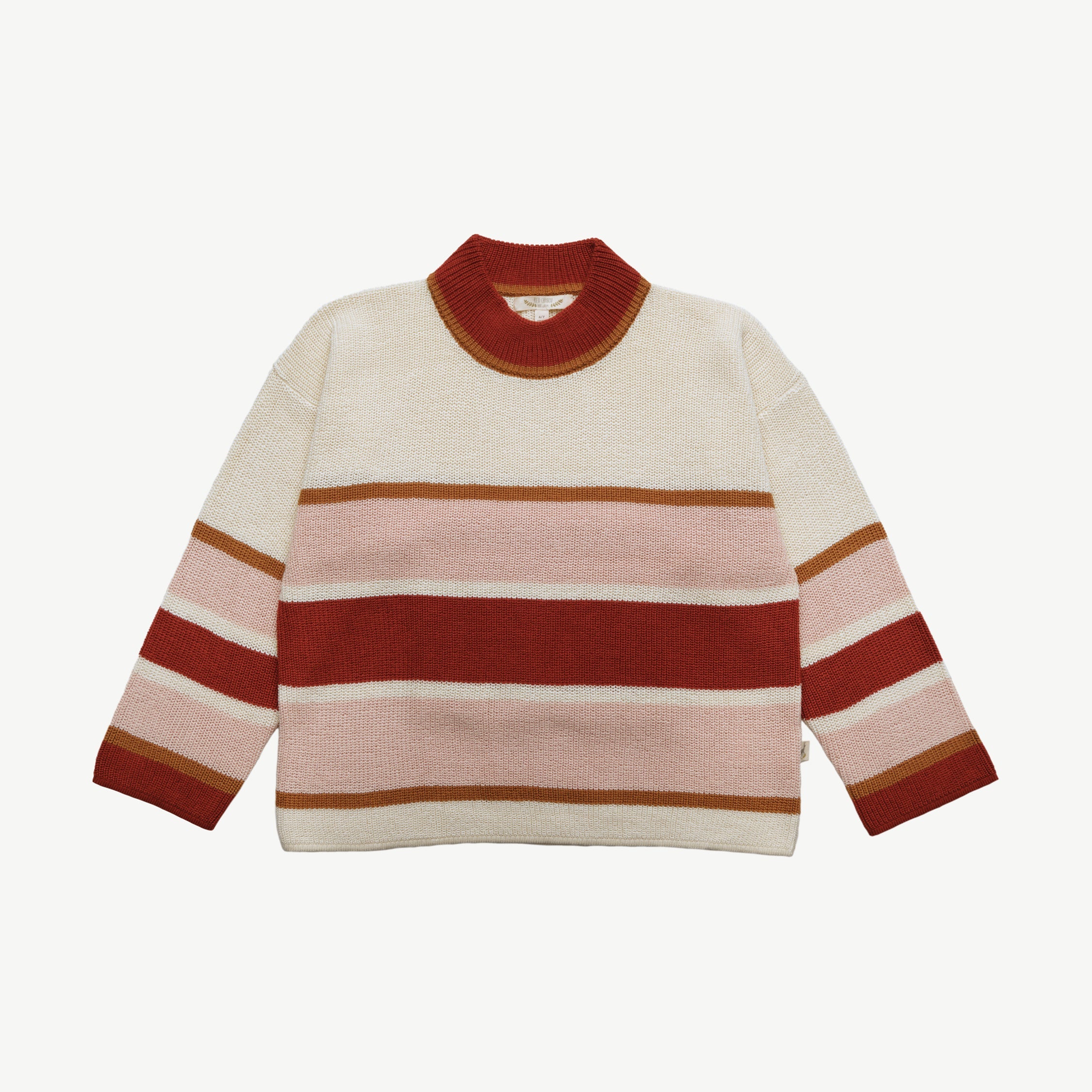 Knit Oversized Sweater - Stripped Light Pink