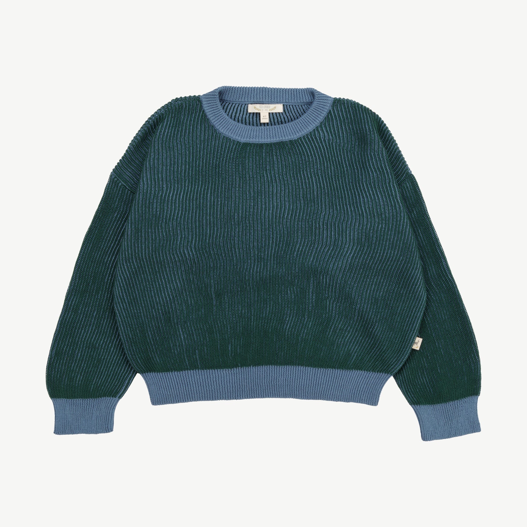 Knit Sweater - Two-tone Dark Green