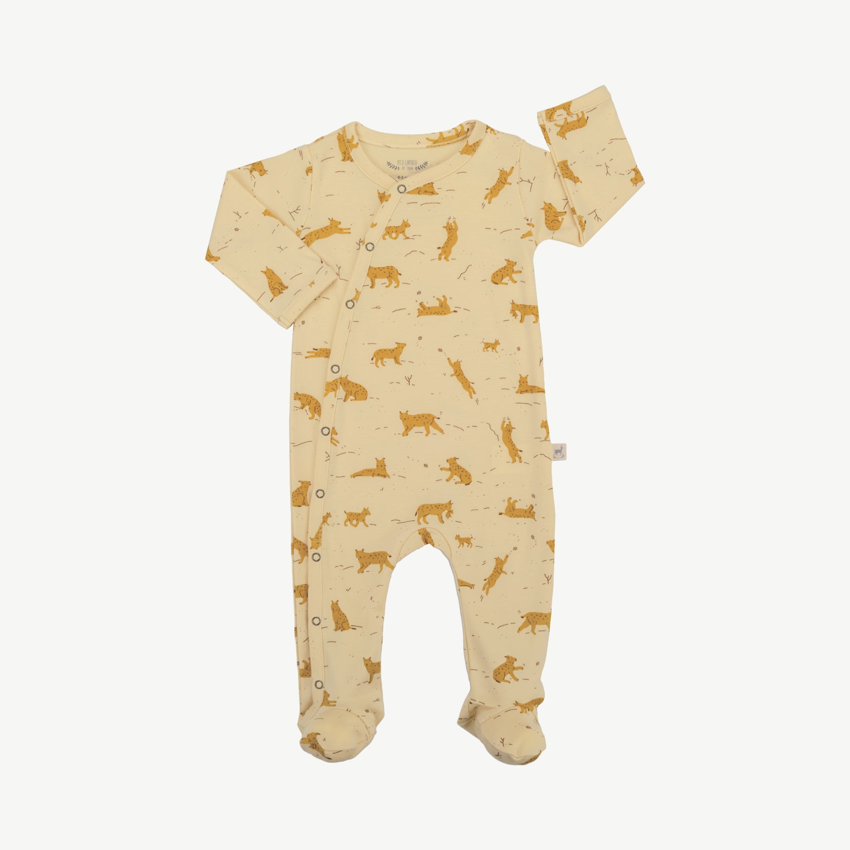Footed Jumpsuit - Wildcat Wonderland Light Lemon