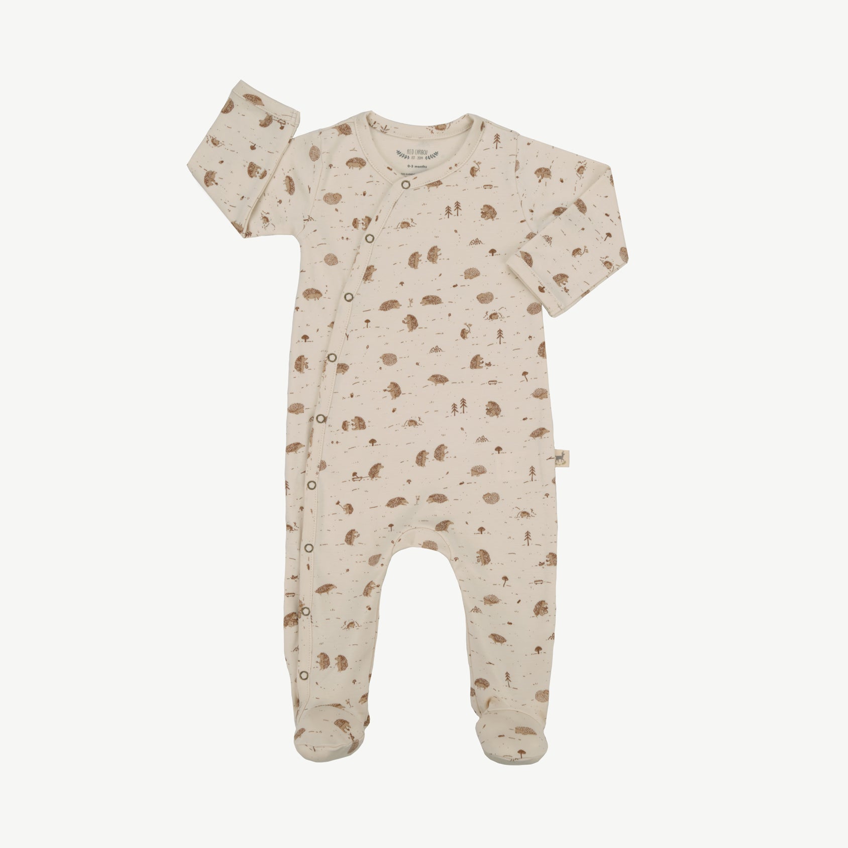 Footed Jumpsuit - Woodland Hedgies Light Beige