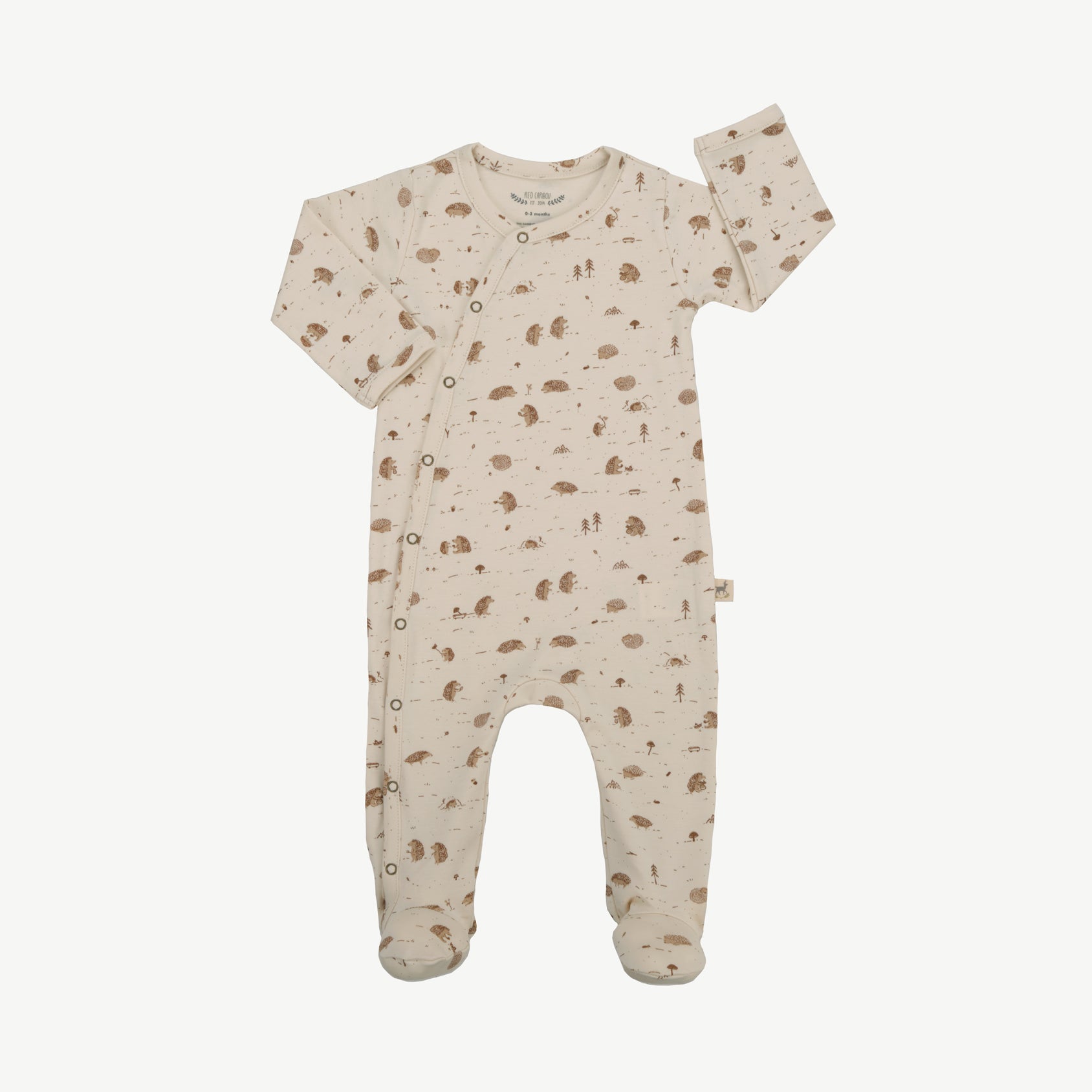Footed Jumpsuit - Woodland Hedgies Light Beige