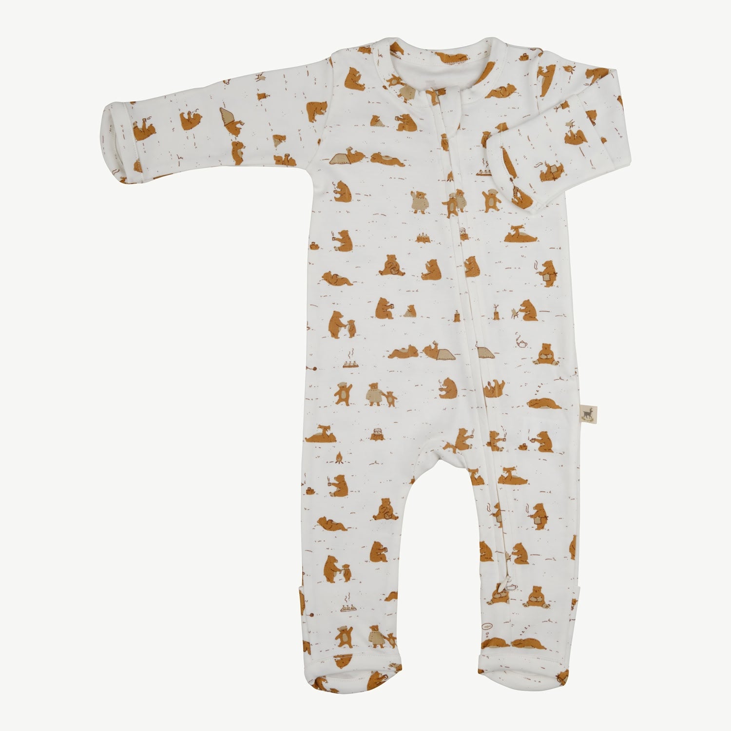 Zippered Jumpsuit - Cozy Bears Ivory