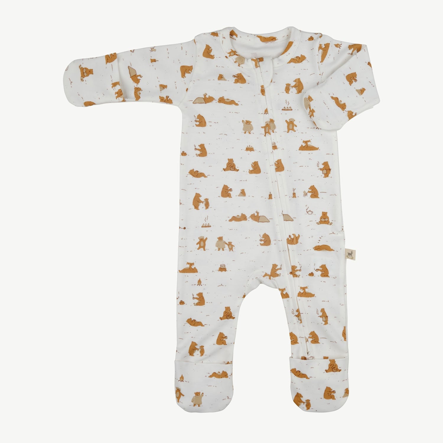 Zippered Jumpsuit - Cozy Bears Ivory