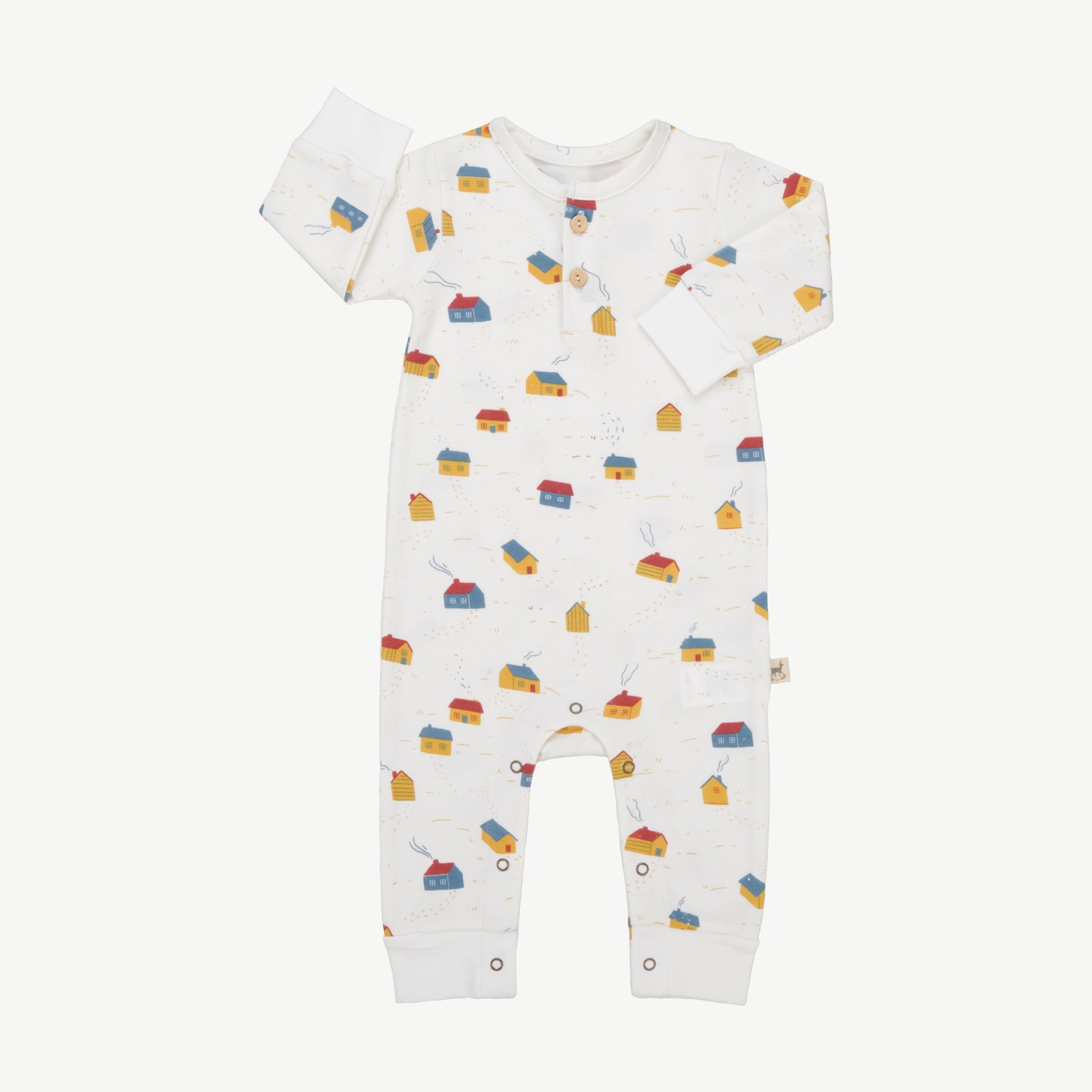 Buttons Jumpsuit - Tiny Houses Ivory
