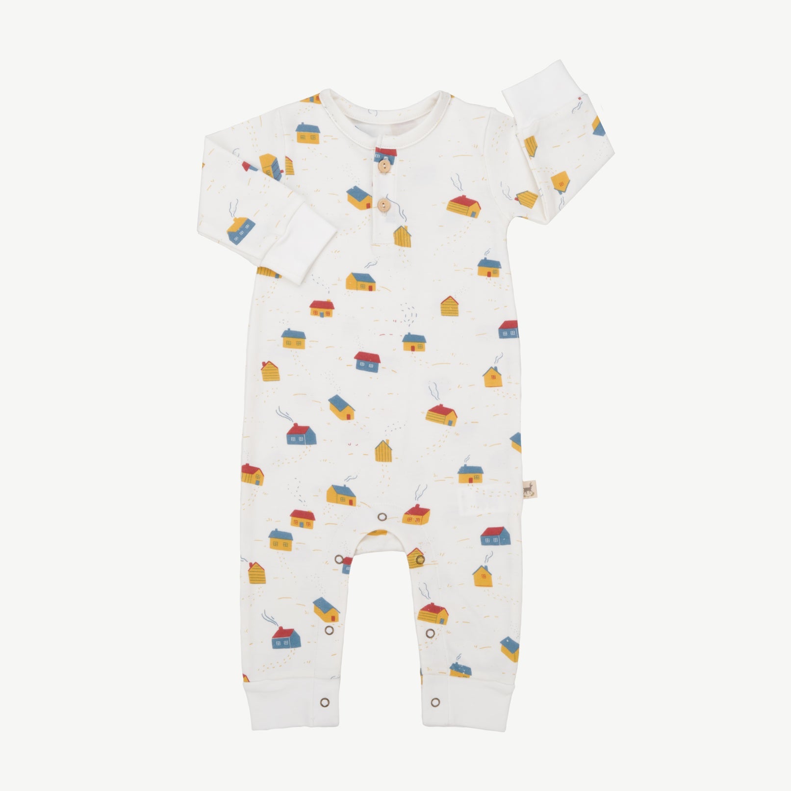 Buttons Jumpsuit - Tiny Houses Ivory