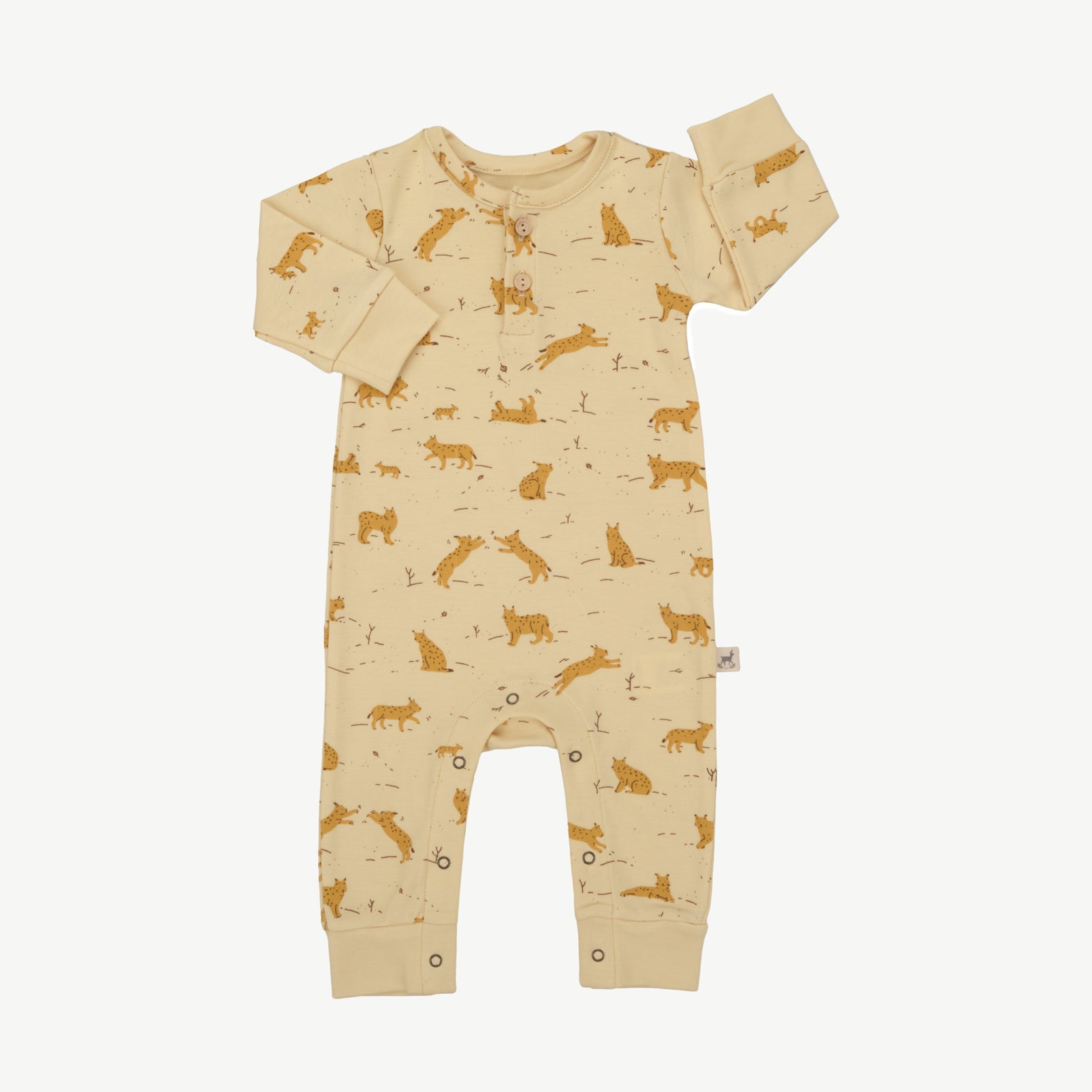 Buttons Jumpsuit - Wildcat Wonderland Light Lemon