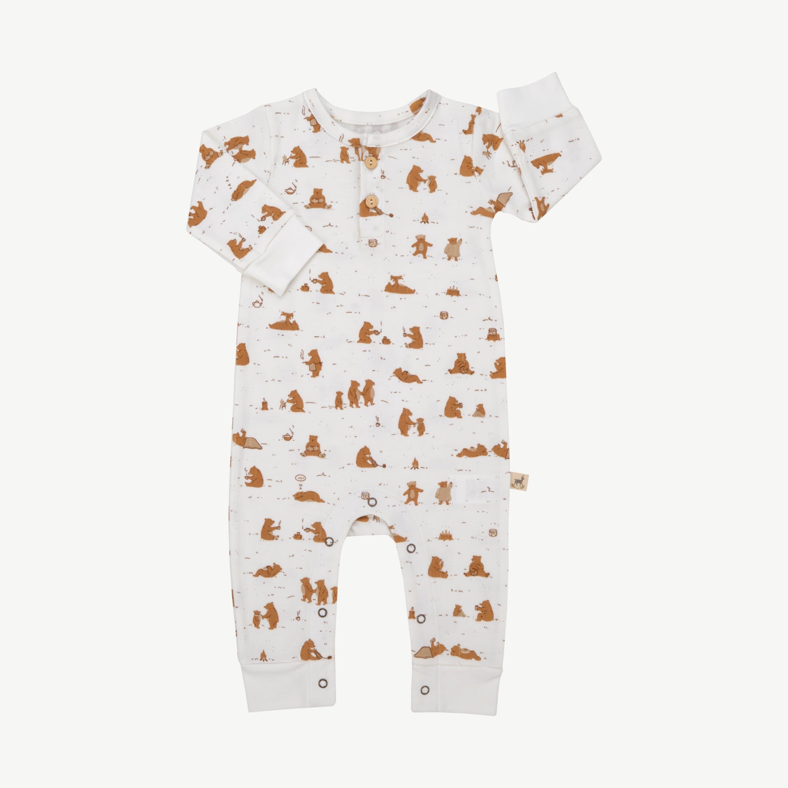 Buttons Jumpsuit - Cozy Bears Ivory