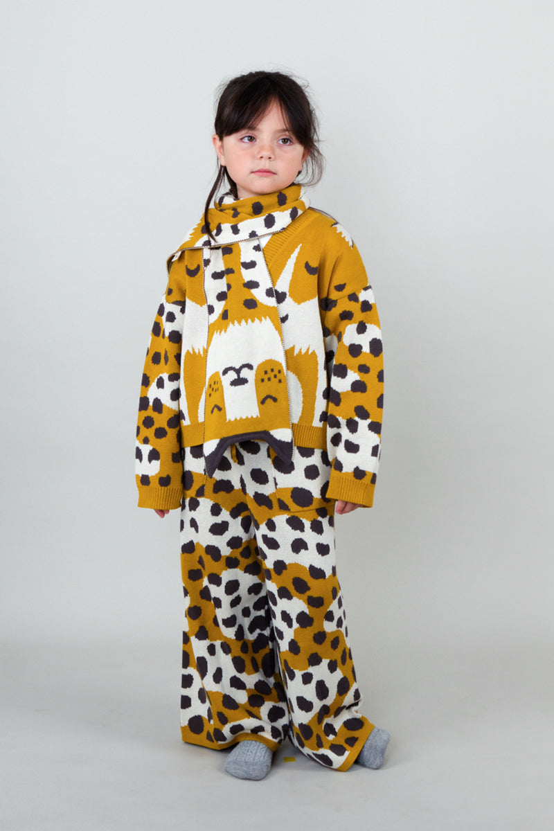 Knit Scarf - Wildcat Wonderland Mustard