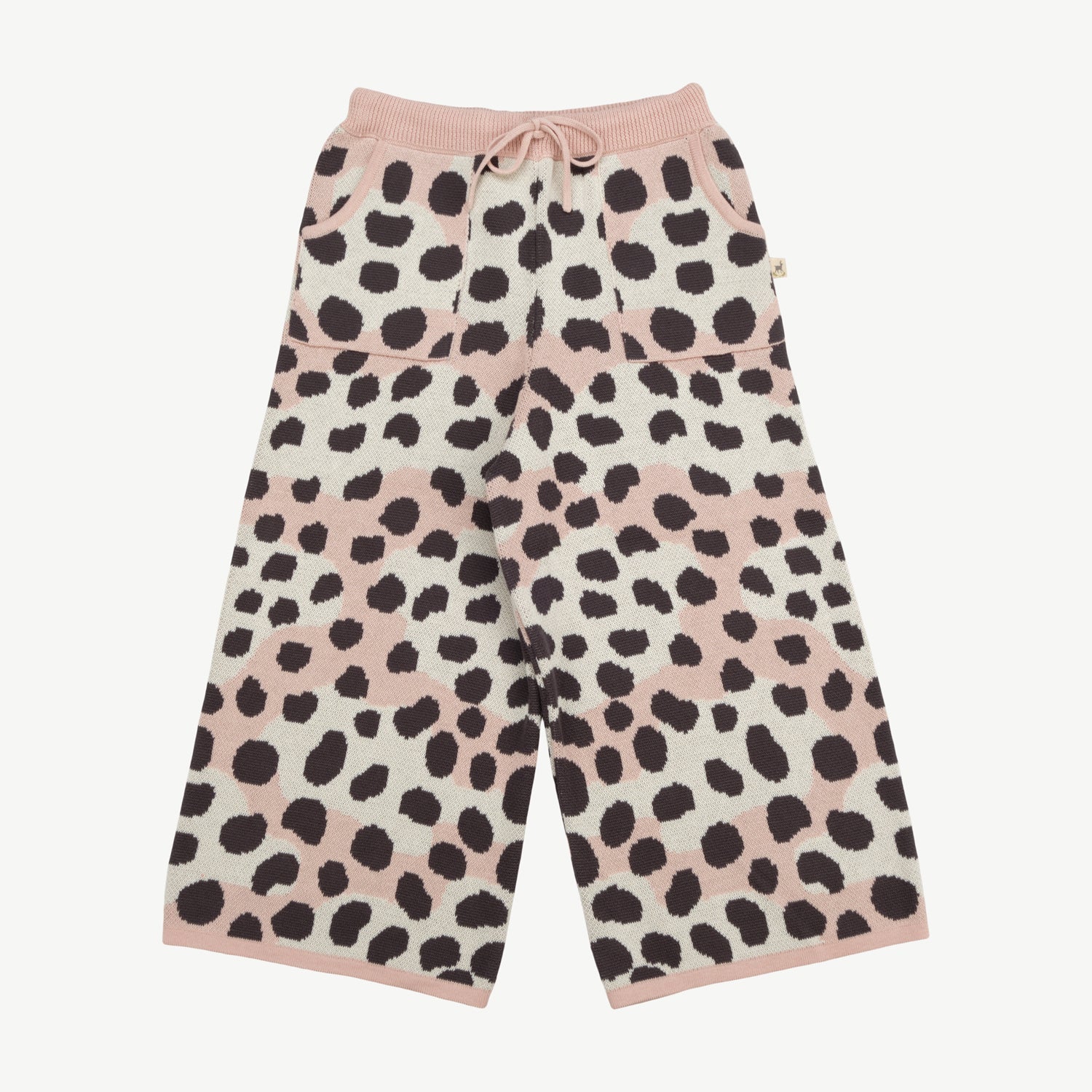 Knit Baggy Pants - Animal Print Light Pink