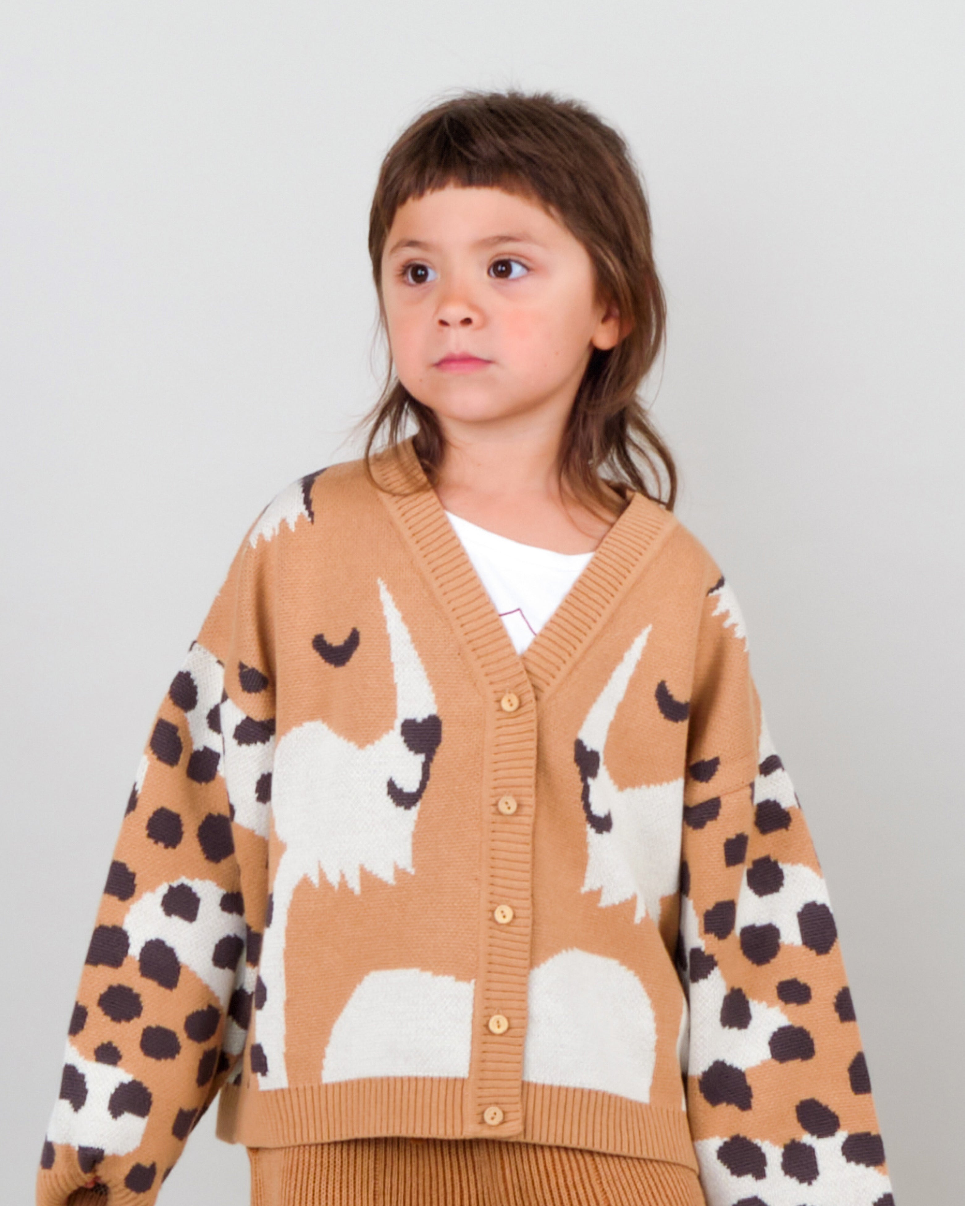 Knit Cardigan - Wildcat Wonderland Beige
