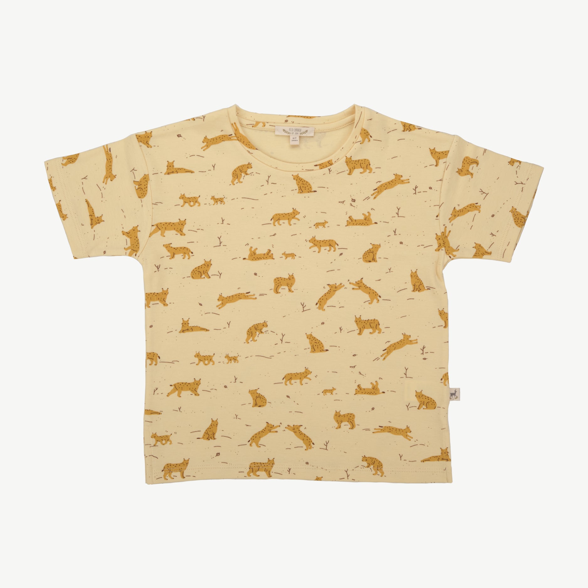Short Sleeve T-shirt - Wildcat Wonderland Light Lemon