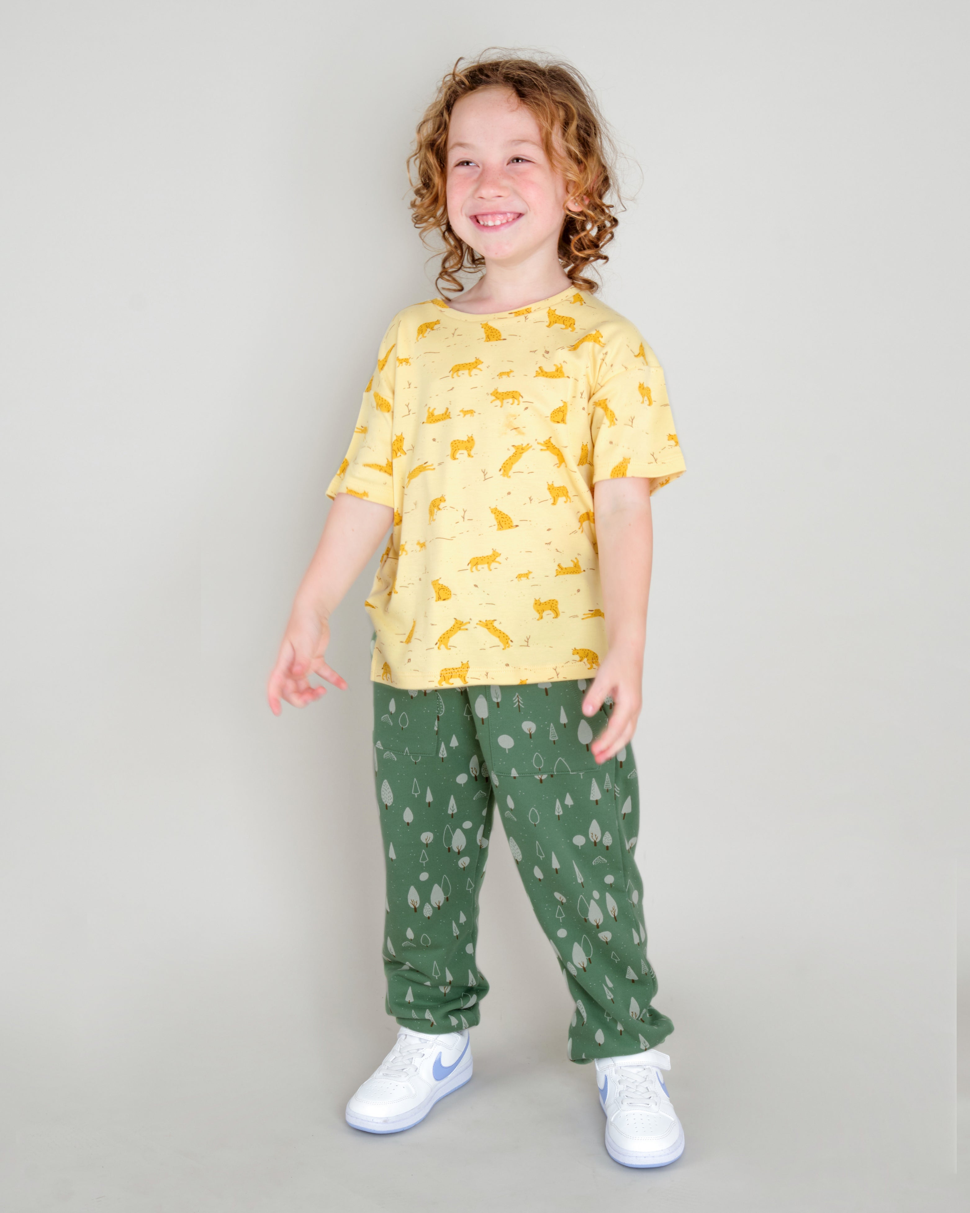 Short Sleeve T-shirt - Wildcat Wonderland Light Lemon