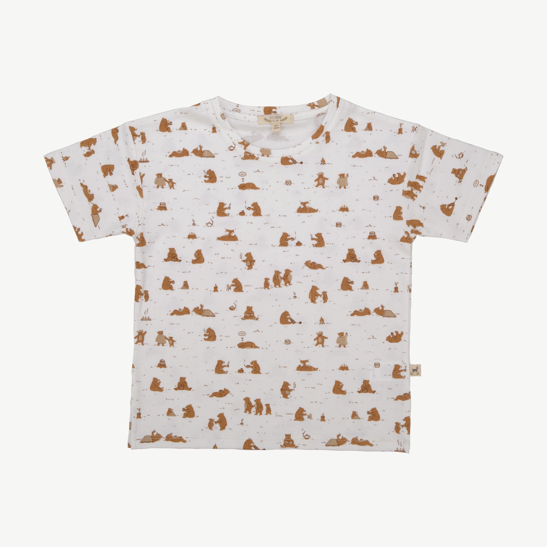 Short Sleeve T-shirt - Cozy Bears Ivory