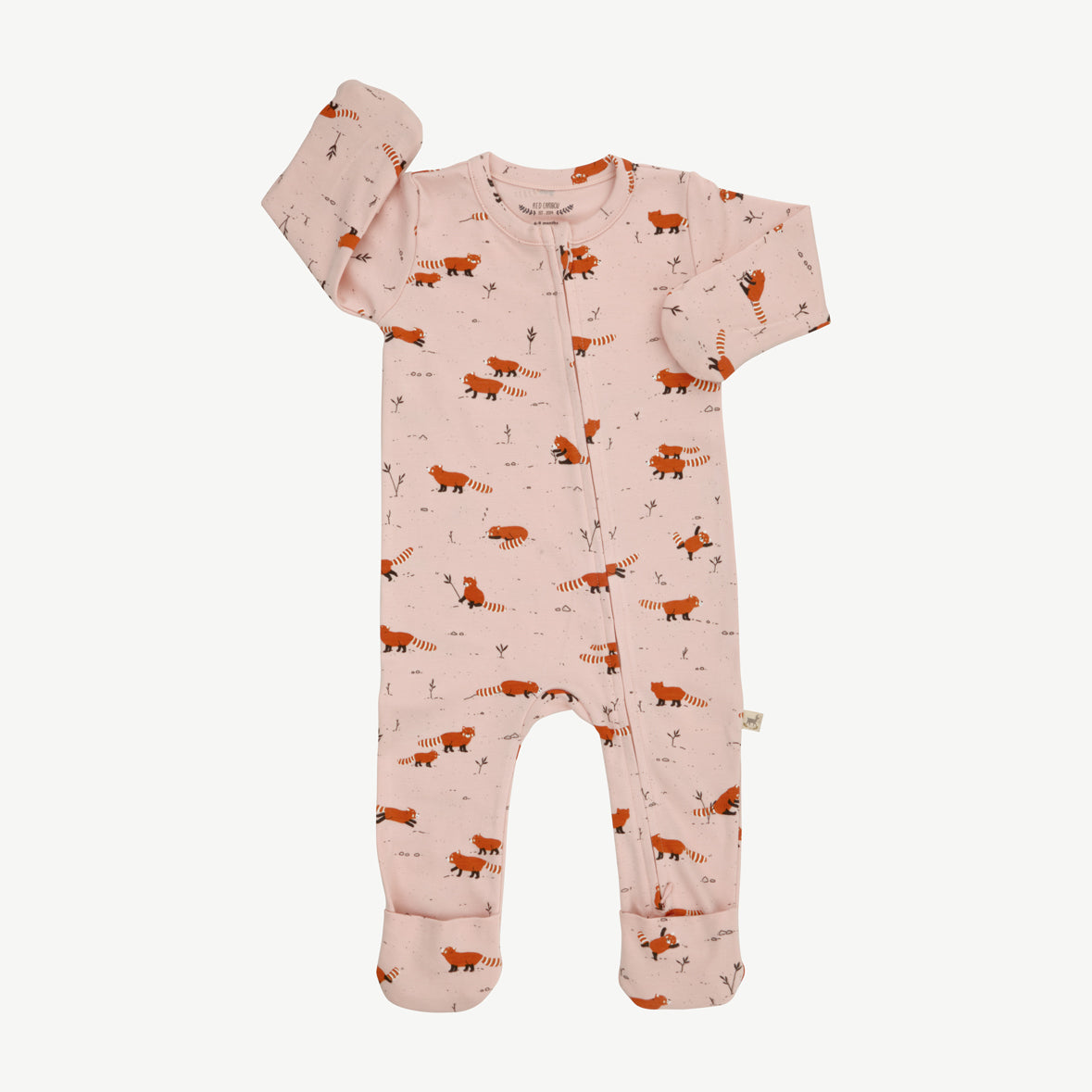 Zippered Jumpsuit -Joyful Panda - Peach Whip