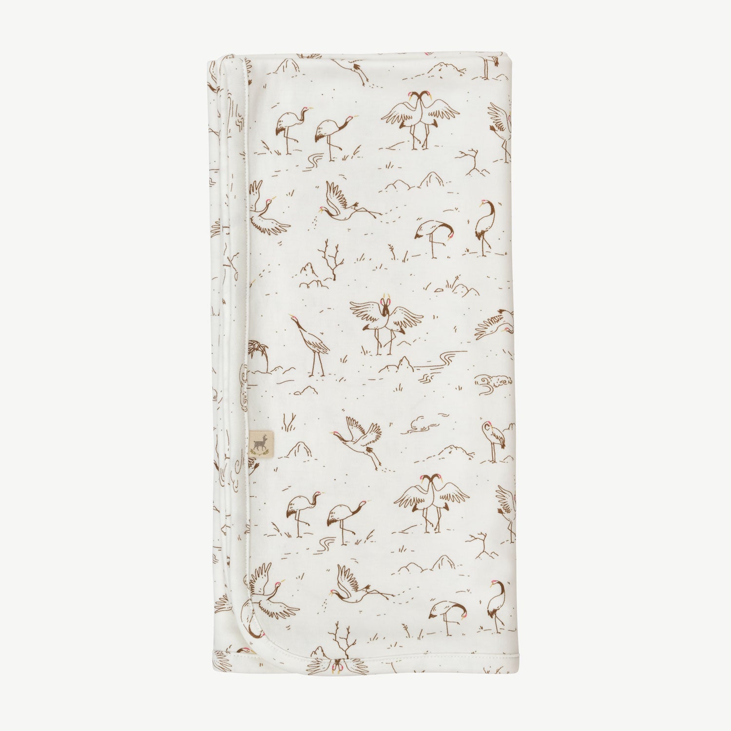 'tsuru ballet (cranes)' ivory double sided blanket