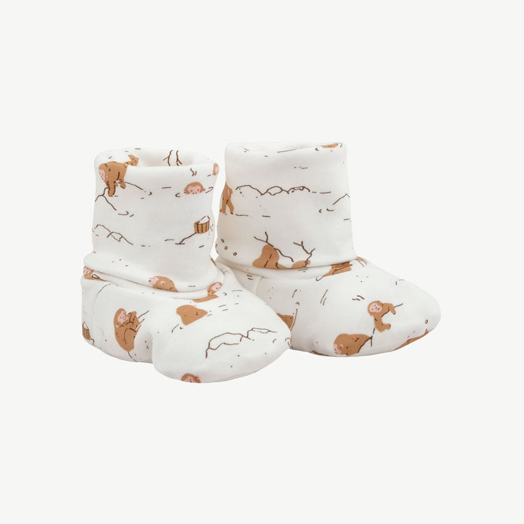 'monkey snow day' ivory booties
