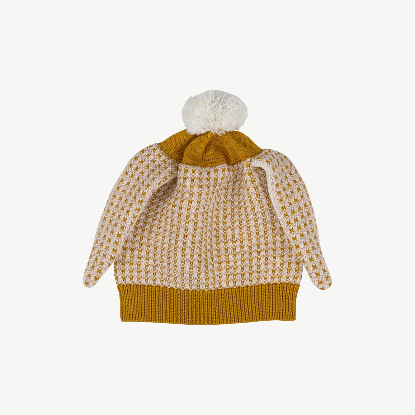 'multi' mustard knit bunny baby beanie