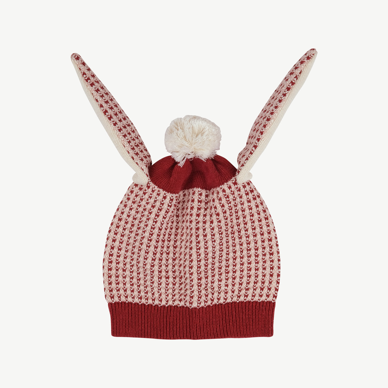 'multi' tibetan red knit bunny baby beanie