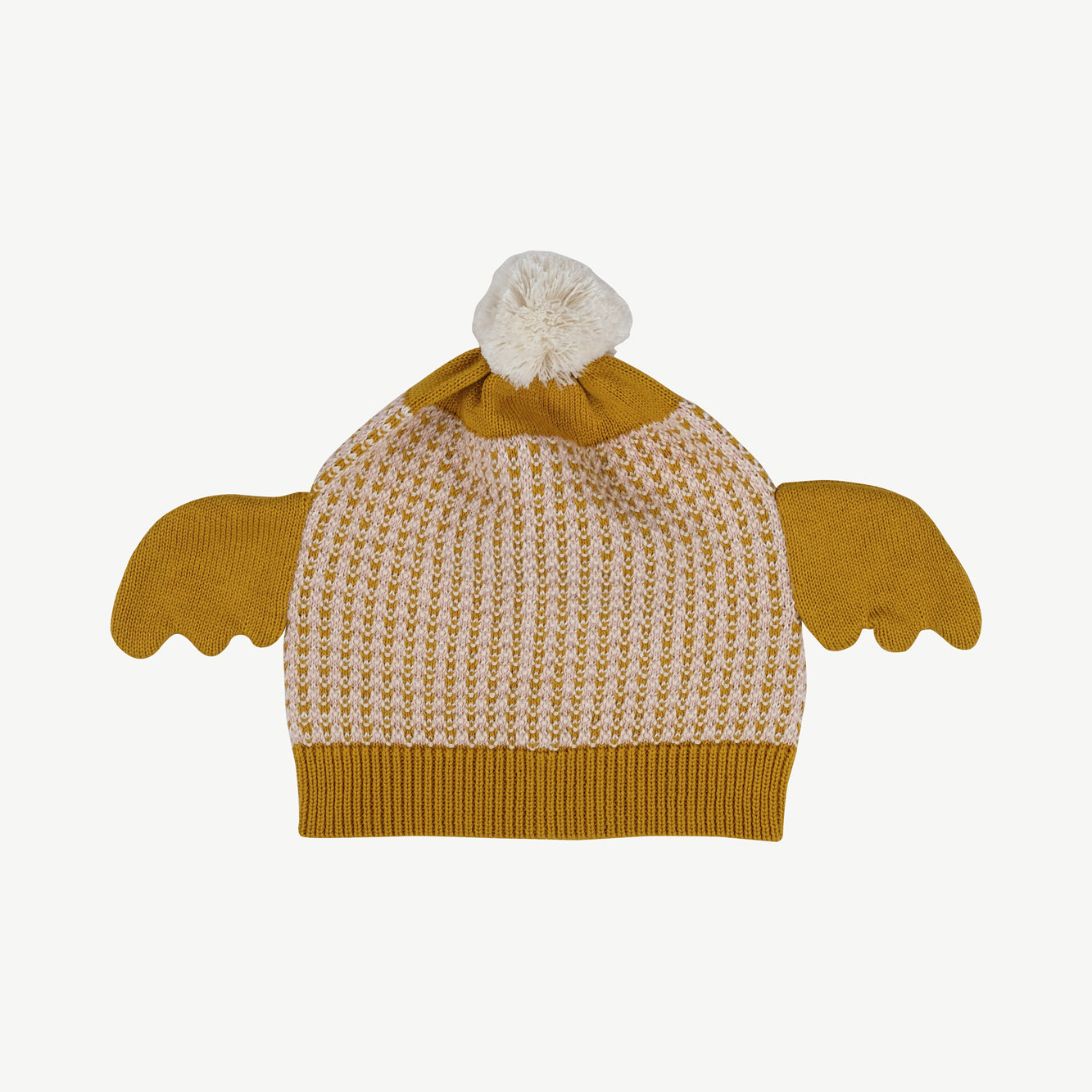 'multi' mustard knit wings baby beanie
