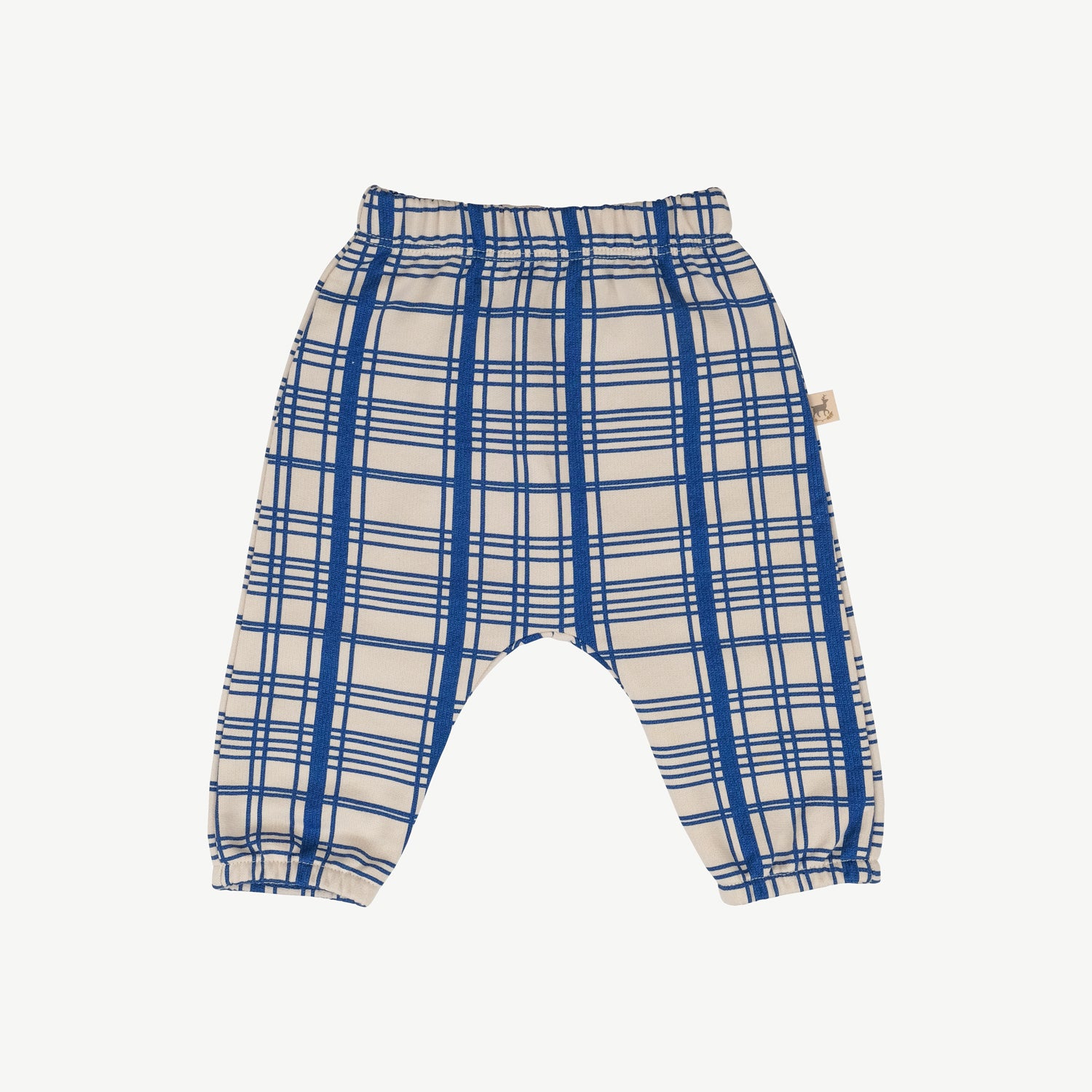'winter checks dark blue' white sand sweatshirt + joggers baby outfit