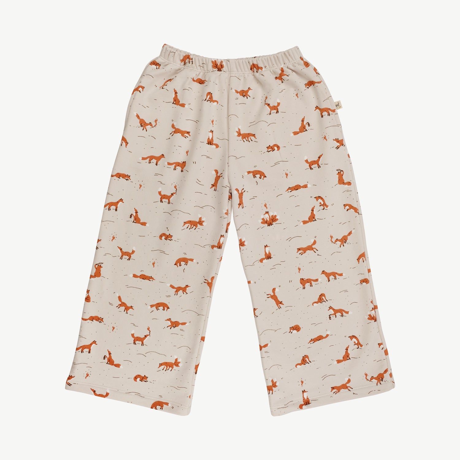 'mountain kitsune (foxes)' white sand french terry pants