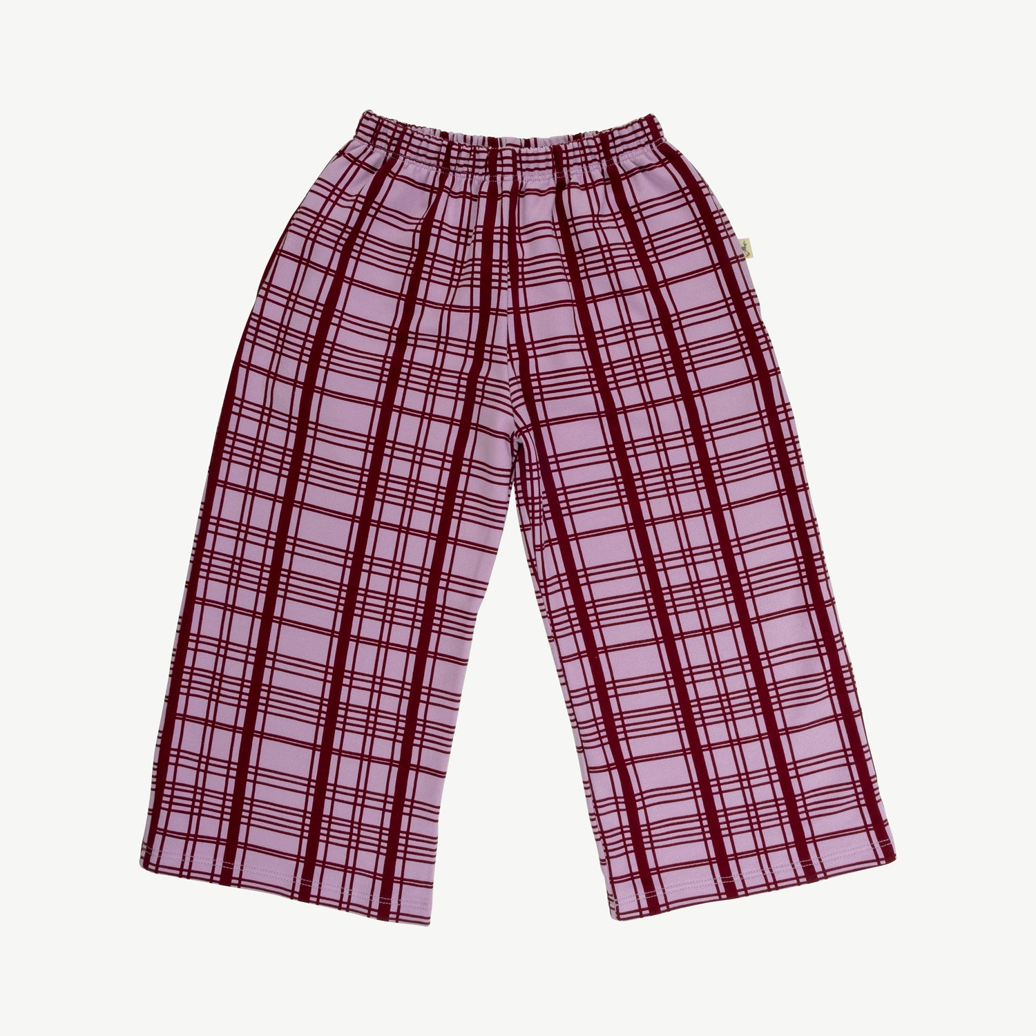 'winter checks red' lupine french terry pants