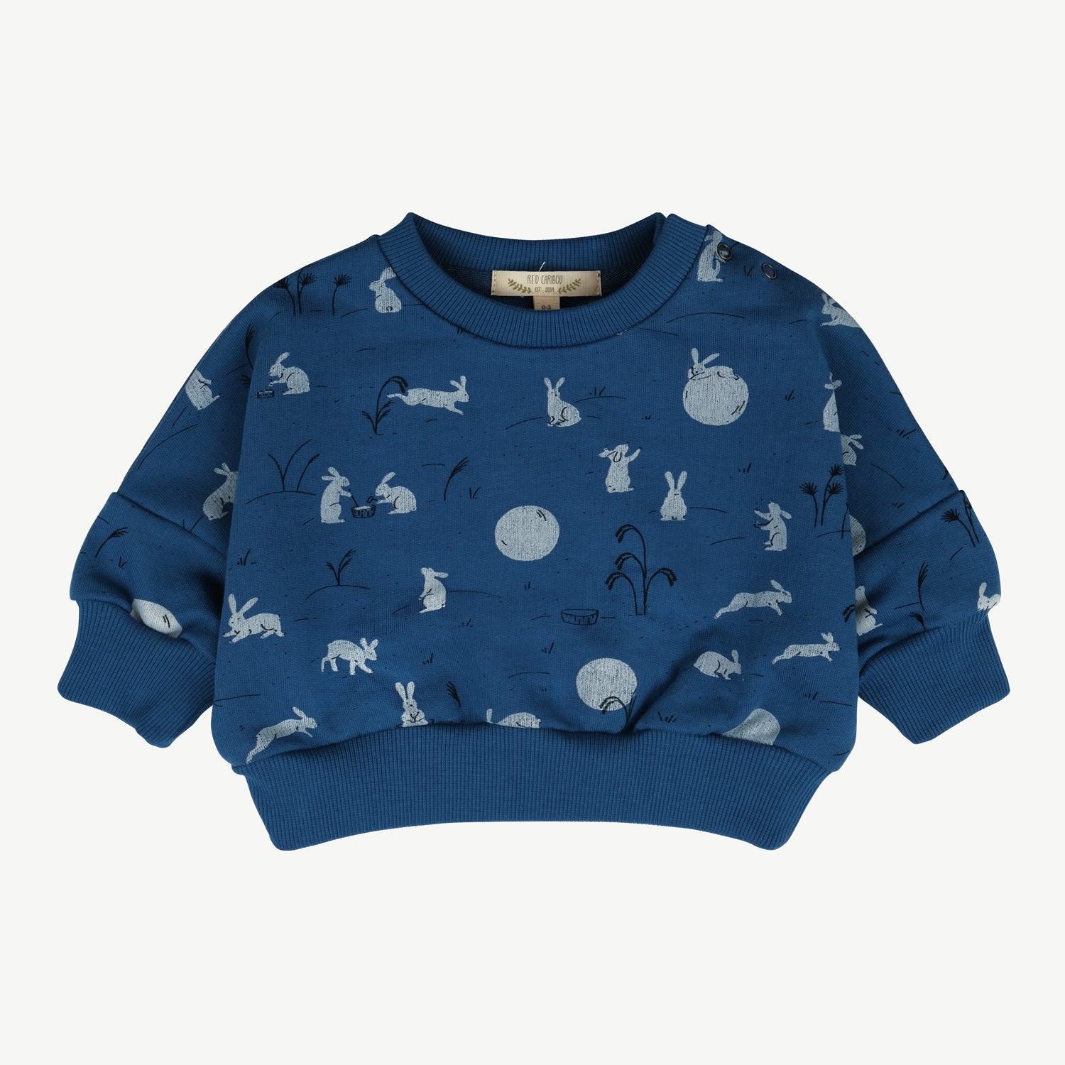 'moonlit usagi' dark blue sweatshirt