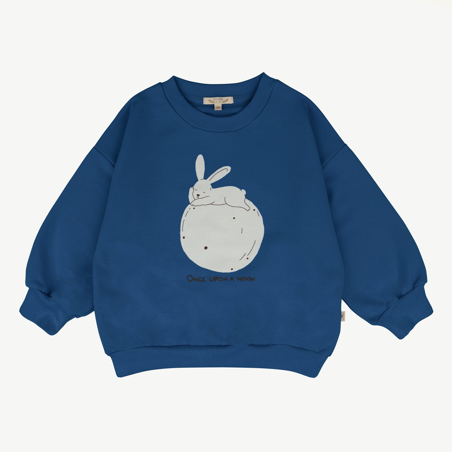 'once upon a moon (hare)' dark blue sweatshirt
