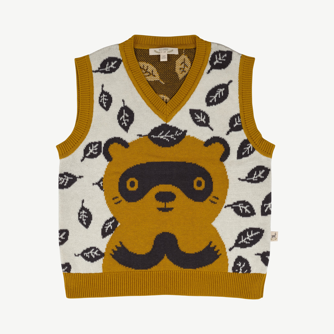 'tanuki (raccoon)' multi knit vest