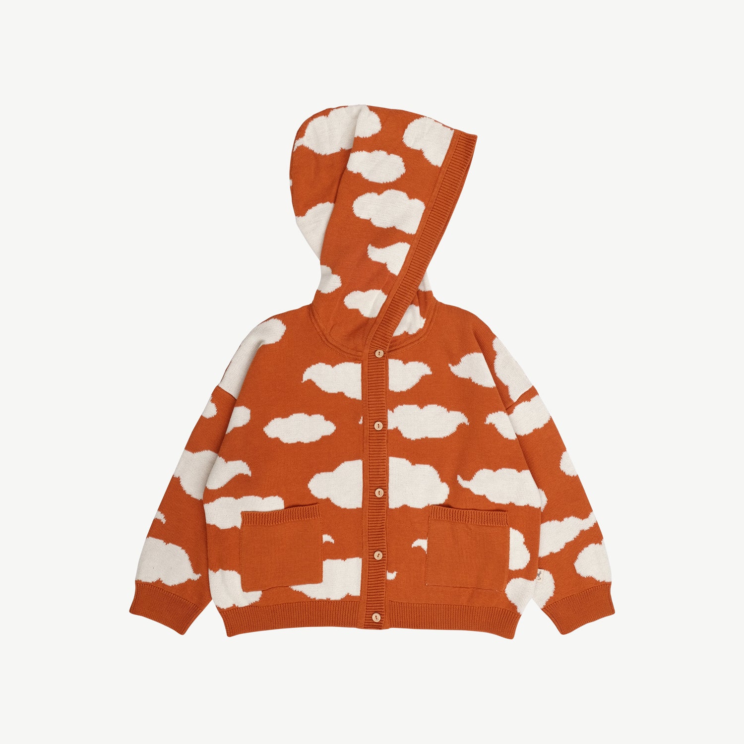 'clouds' rust knit hoodie