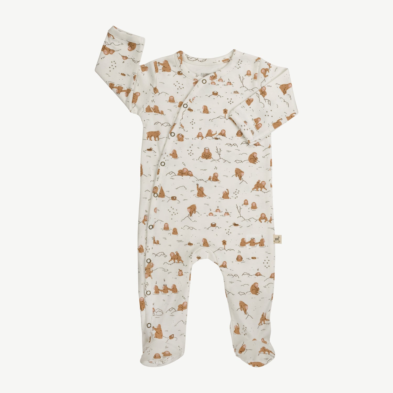 'monkey snow day' ivory footed jumpsuit