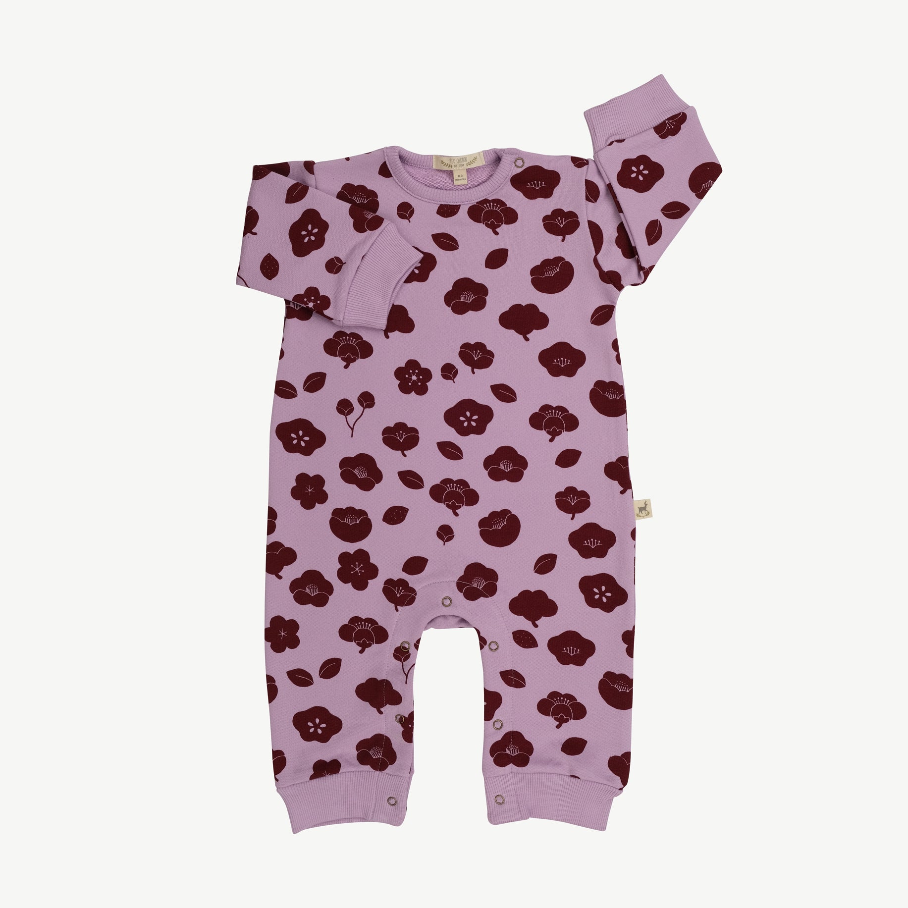 'plums in bloom' lupine terry jumpsuit