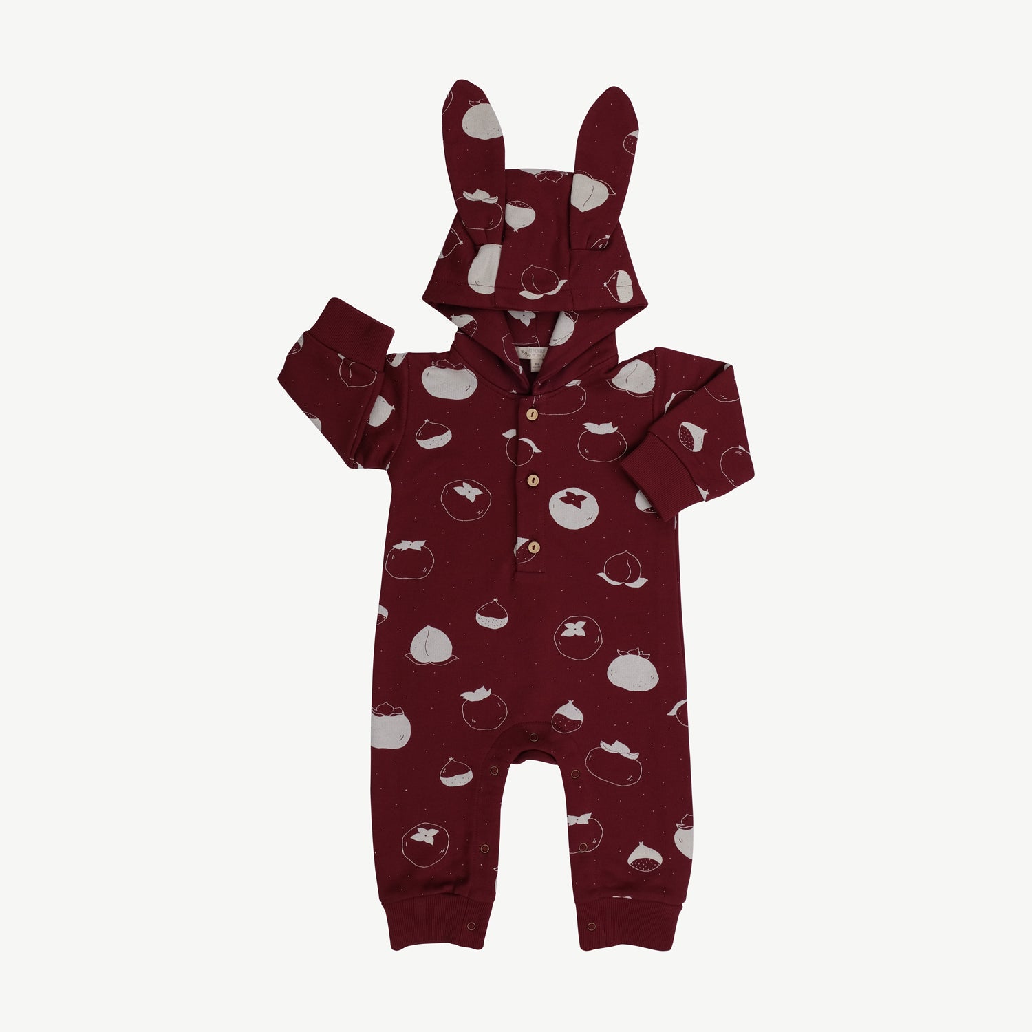 'fruitful patience' tibetan red hooded terry jumpsuit