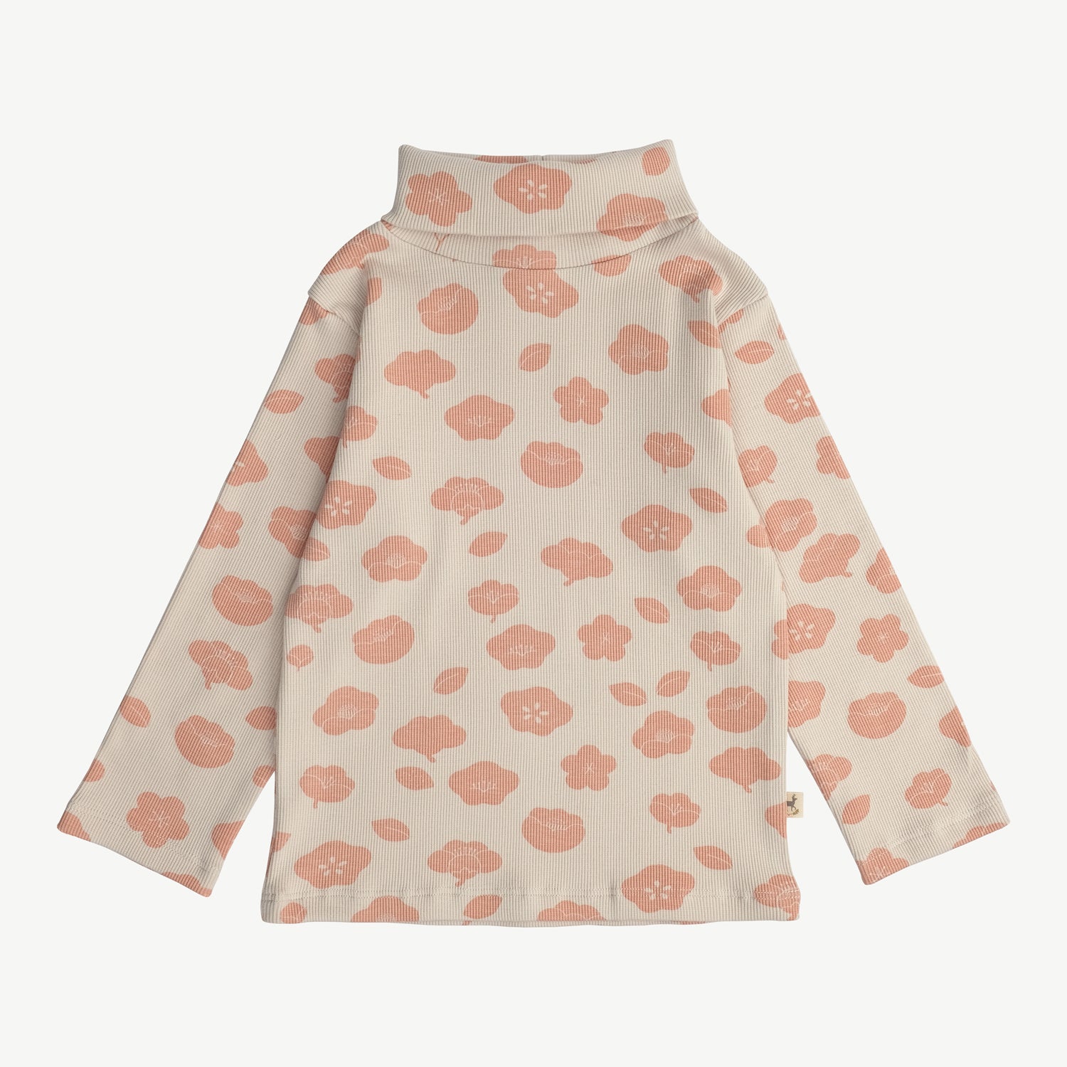 'plums in bloom' white sand turtleneck top