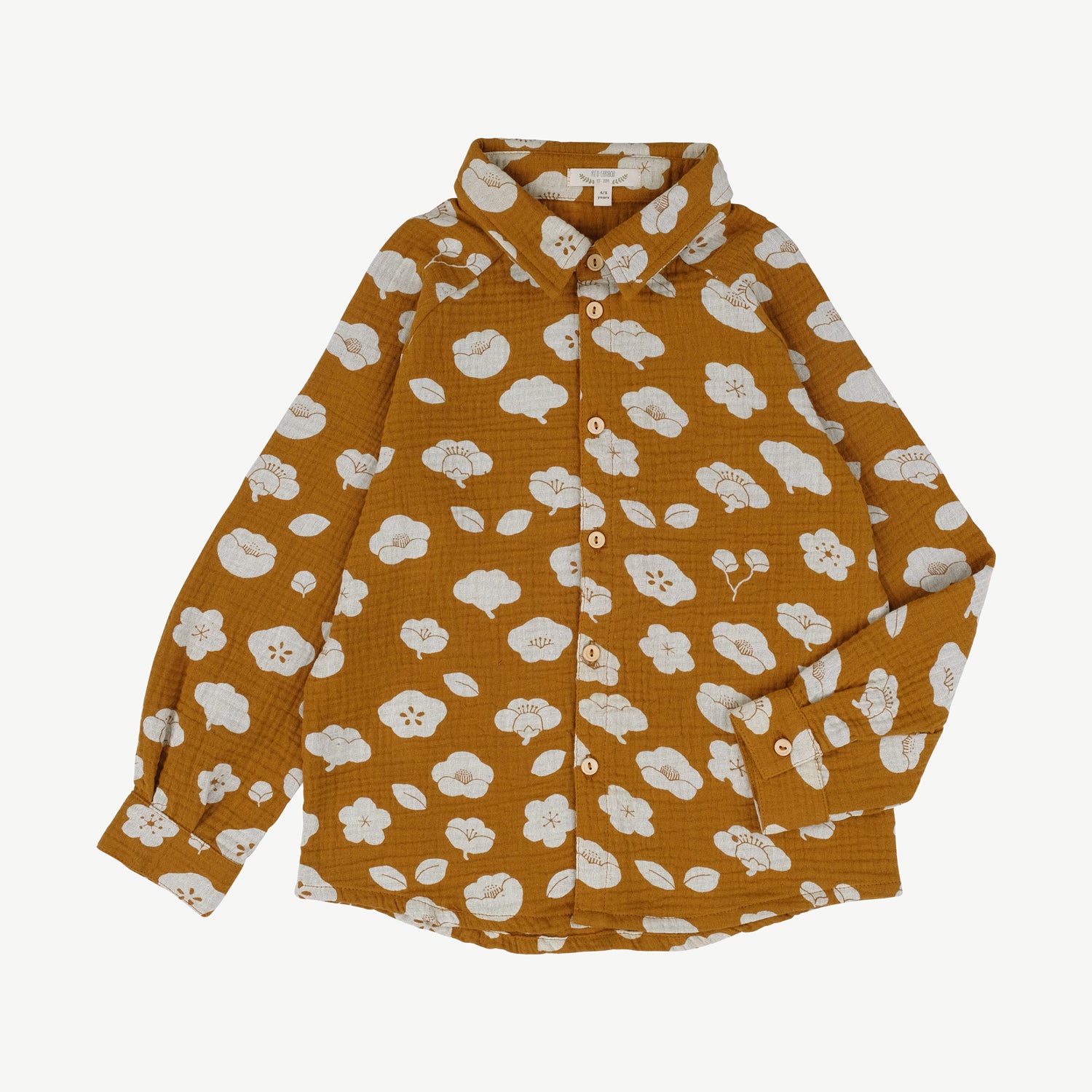 'plums in bloom' curry shirt