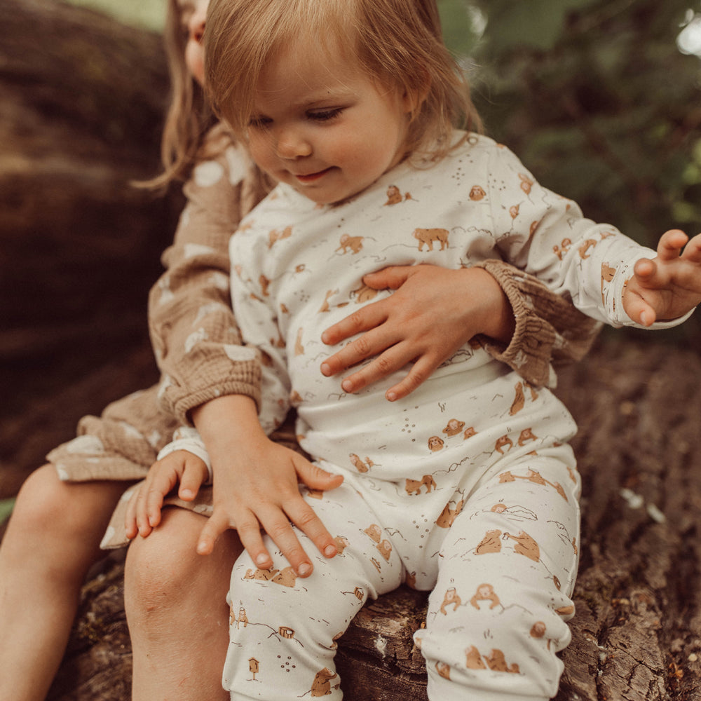 'monkey snow day' ivory pants