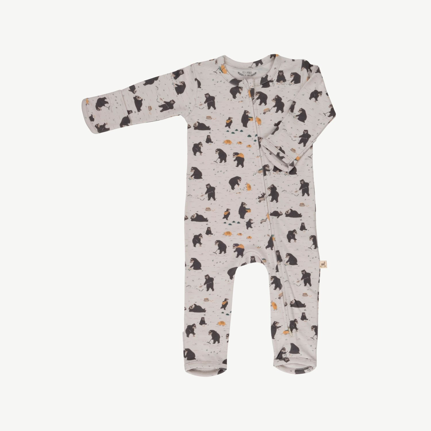 Zippered Jumpsuit - Bear Land - Lunar Rock