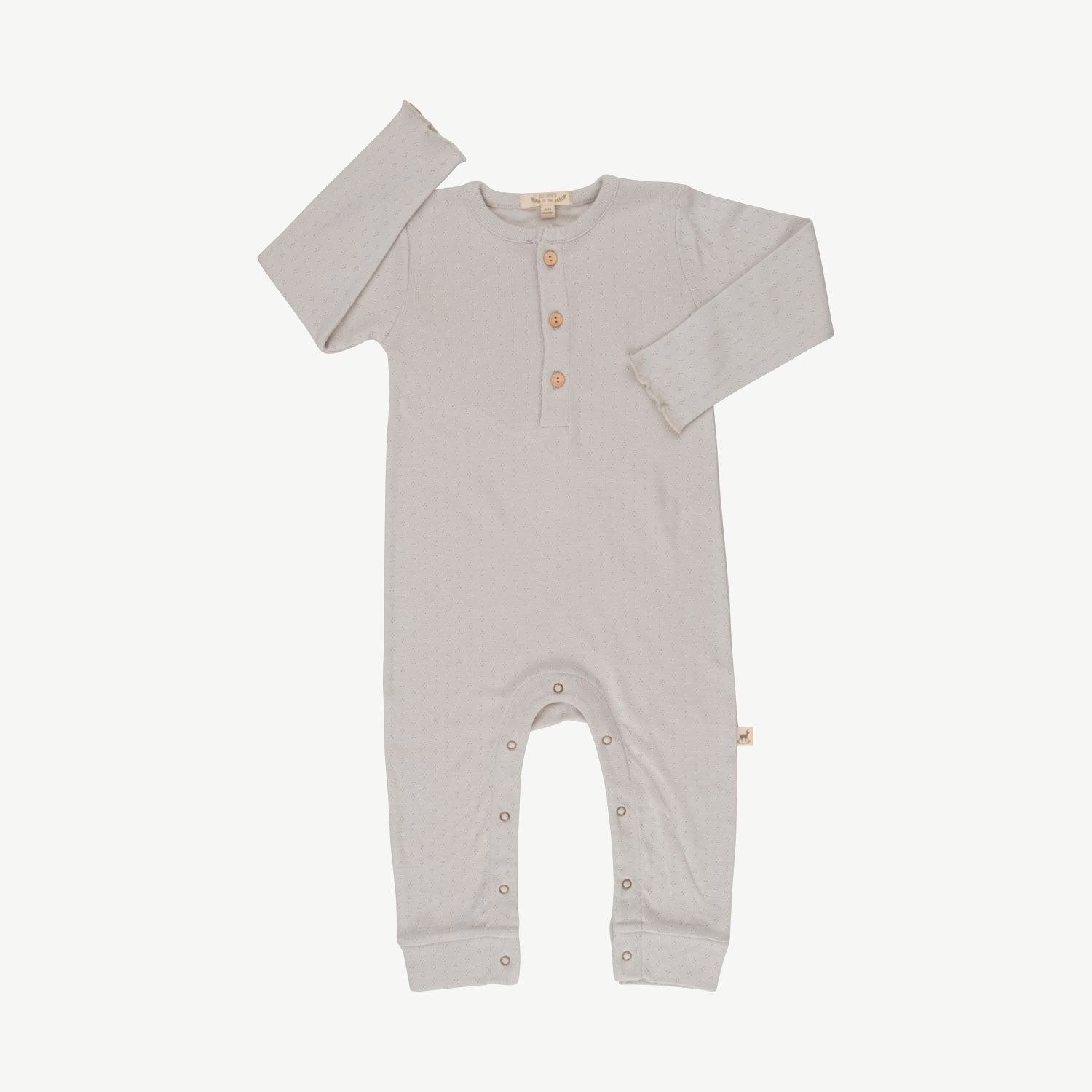Pointelle Buttons Jumpsuit - Pointelle - Lunar Rock