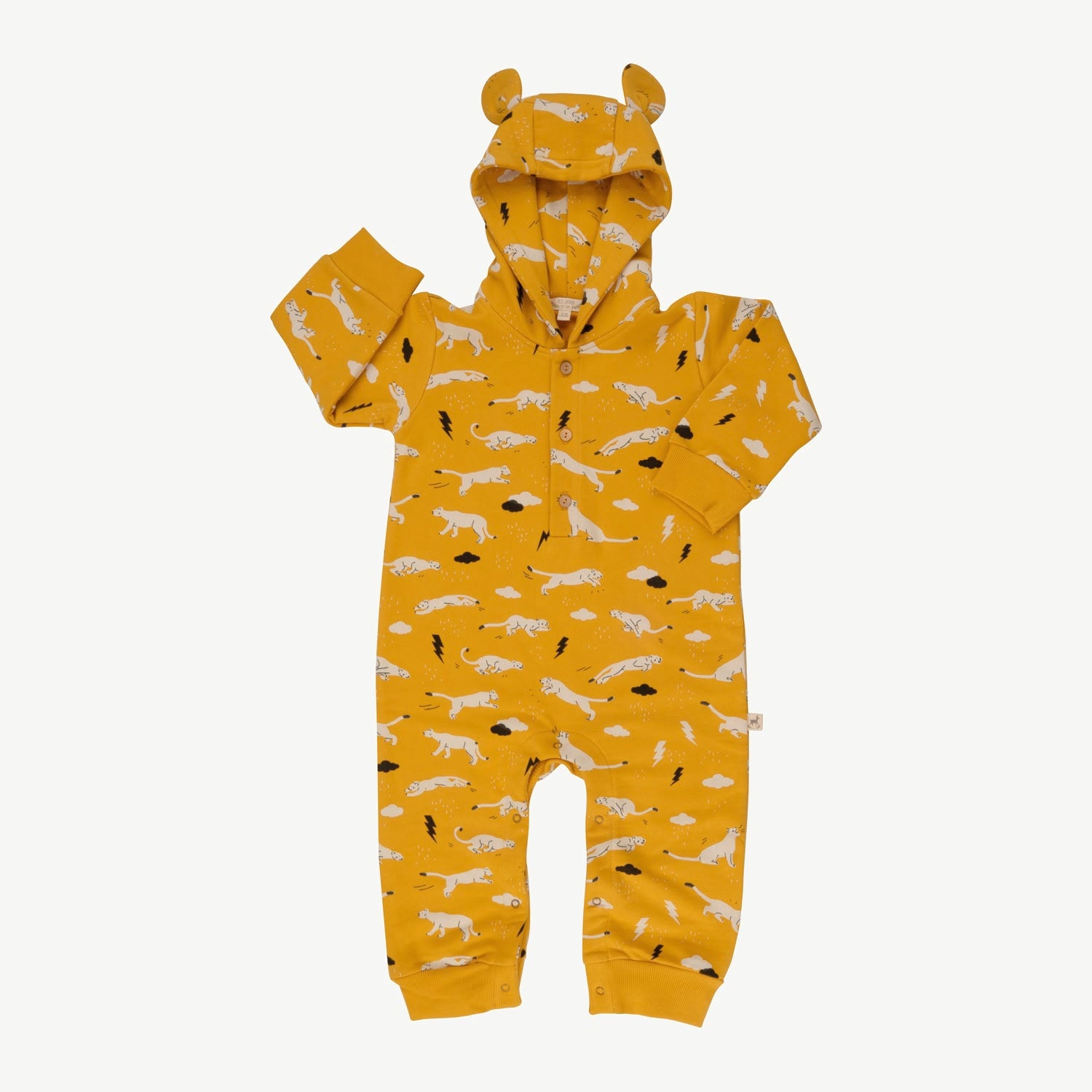 French Terry Bear Jumpsuit - Thunder Puma - Golden Spice