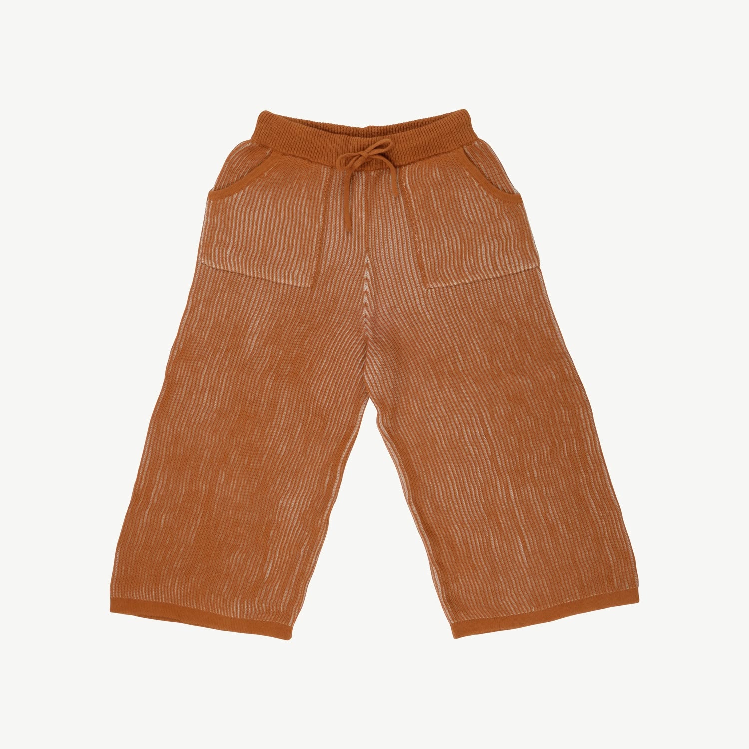 Knit Baggy Pants - Rib - Two-Tone Cashew