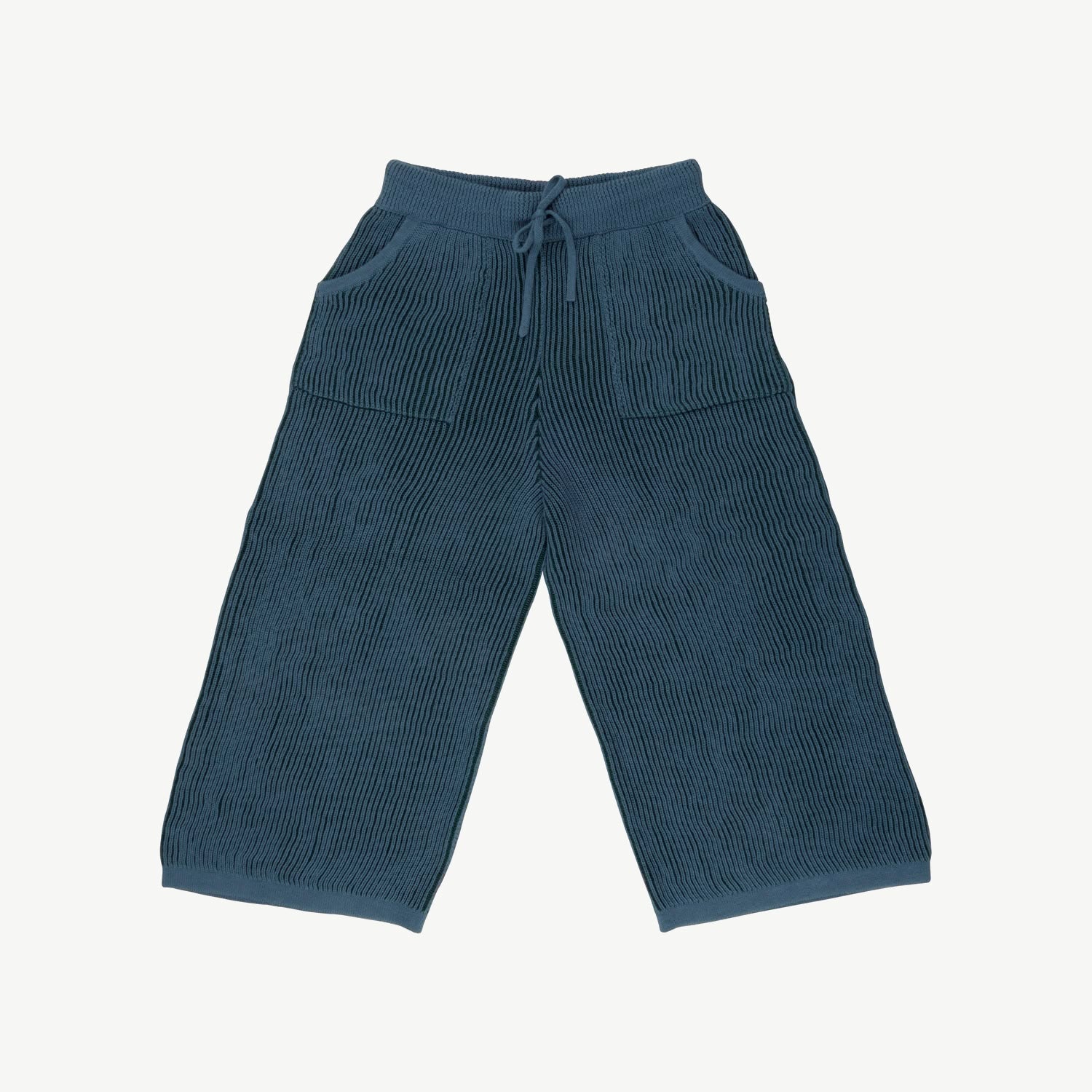 Knit Baggy Pants - Rib - Two-Tone Blue